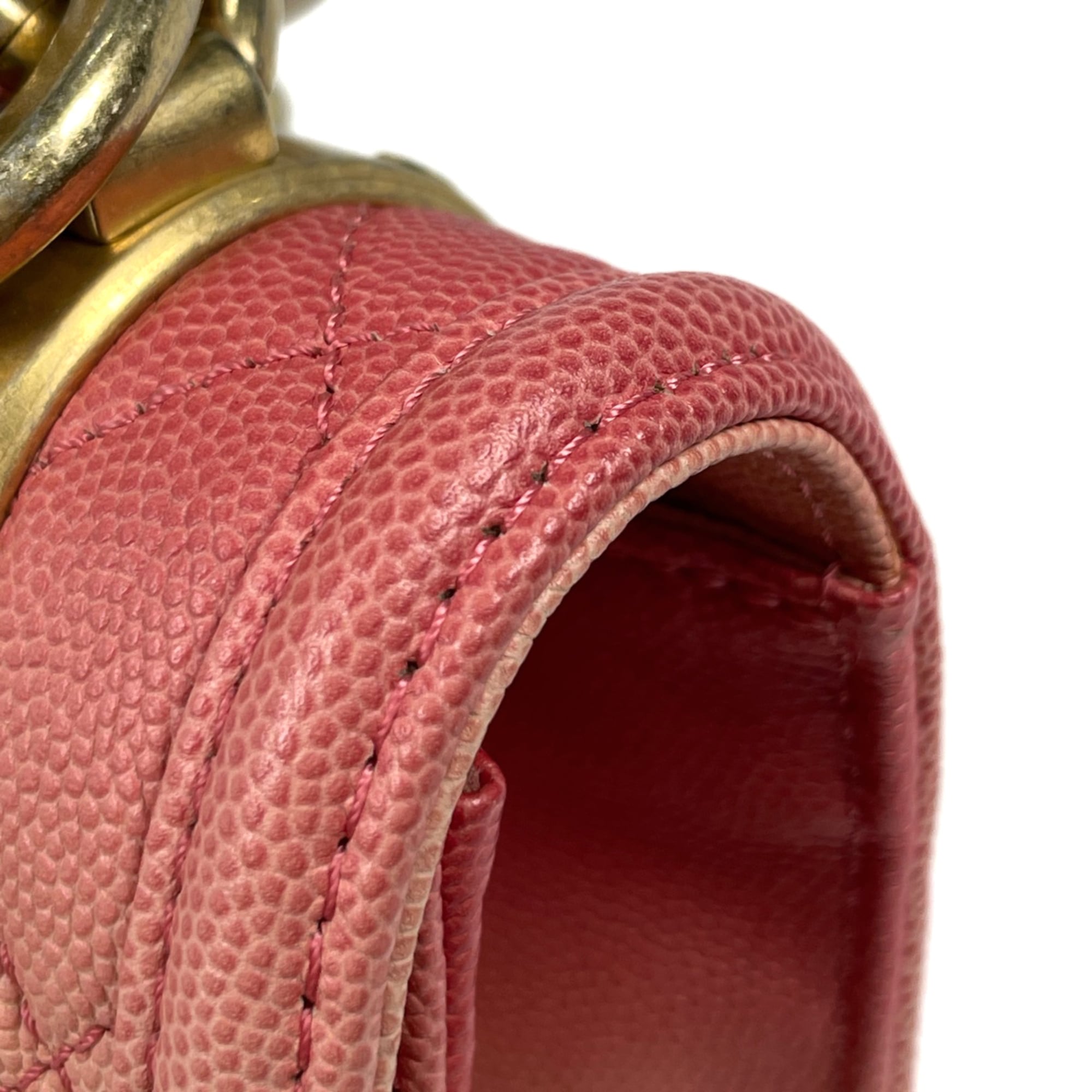 Chanel Matelasse Salmon Pink Grained Calfskin Handbag (Pre-Owned)