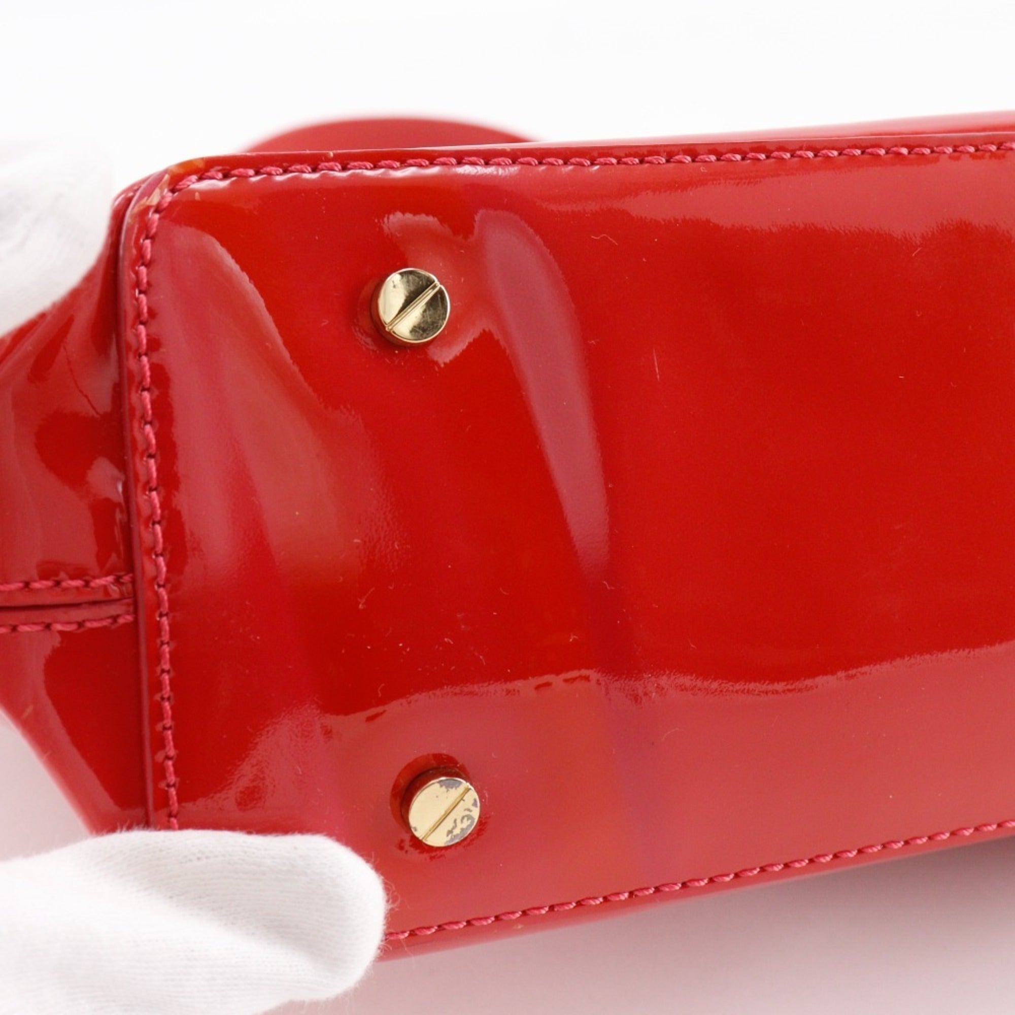 Tory Burch Red Color Leather Tote Bag (Pre-Owned)