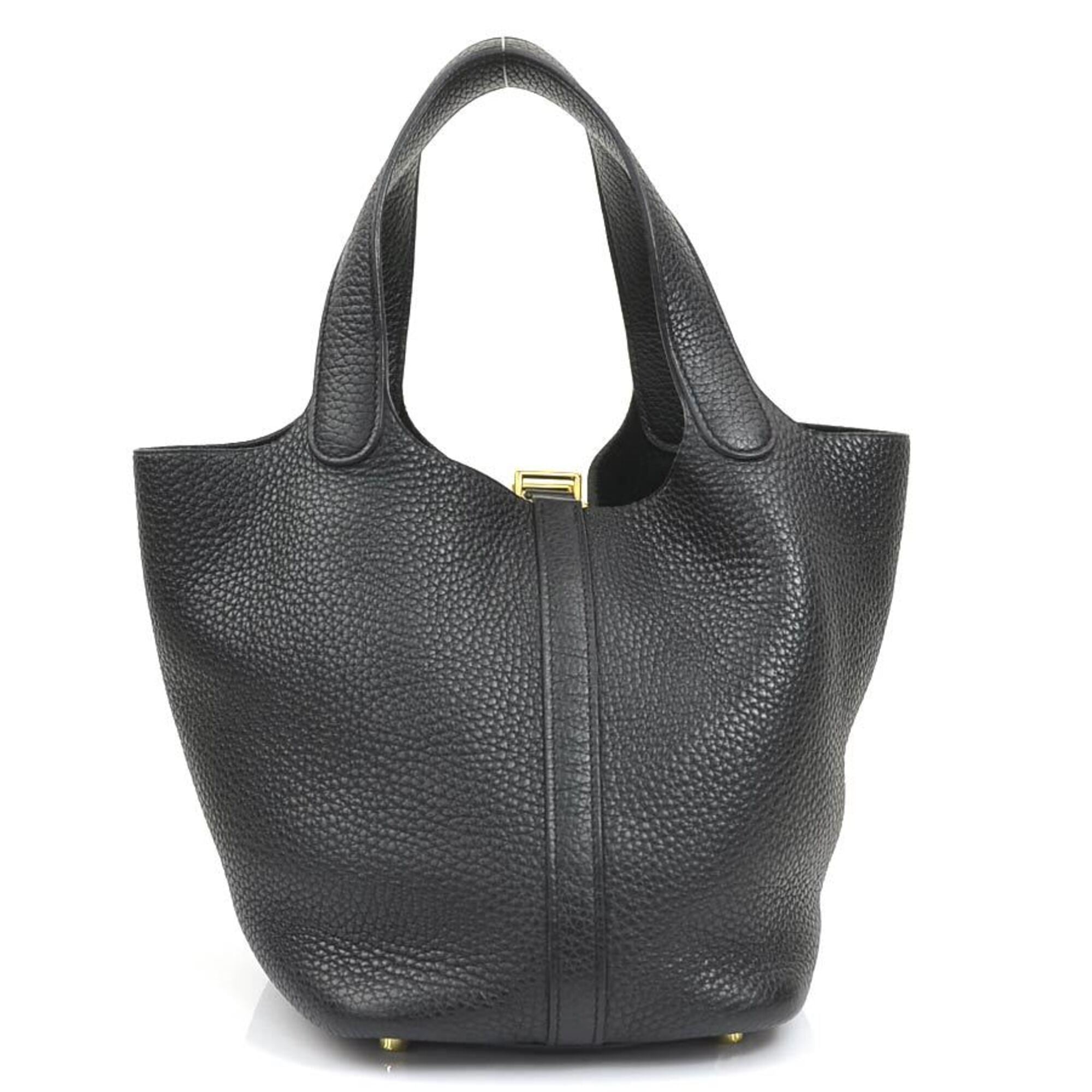 Hermes Black Taurillon Clemence Leather Handbag (Pre-Owned)
