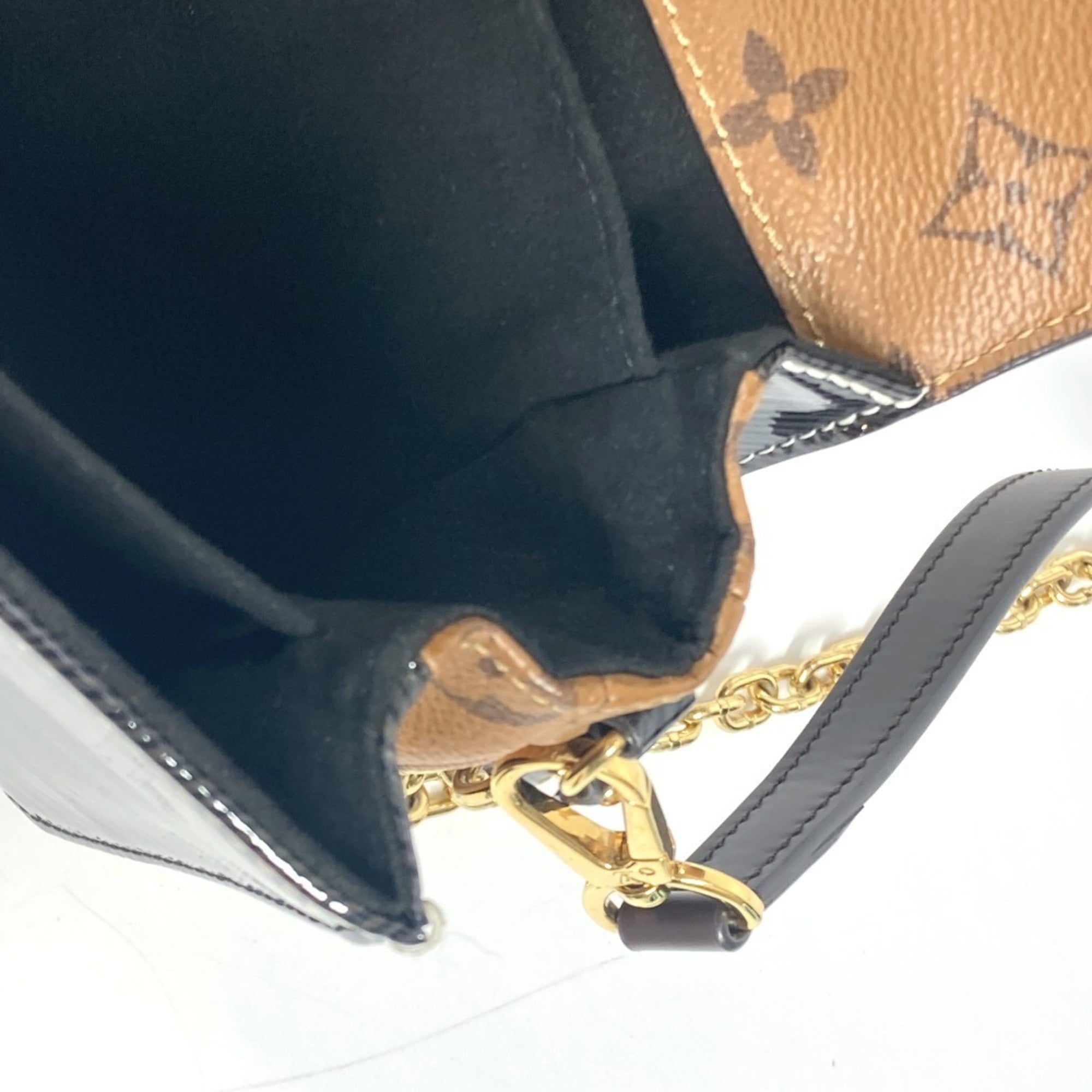 Louis Vuitton Monogram Reverse Black Brown Monogram Reverse Handbag Pochette Shoulder Bag (Pre-Owned)