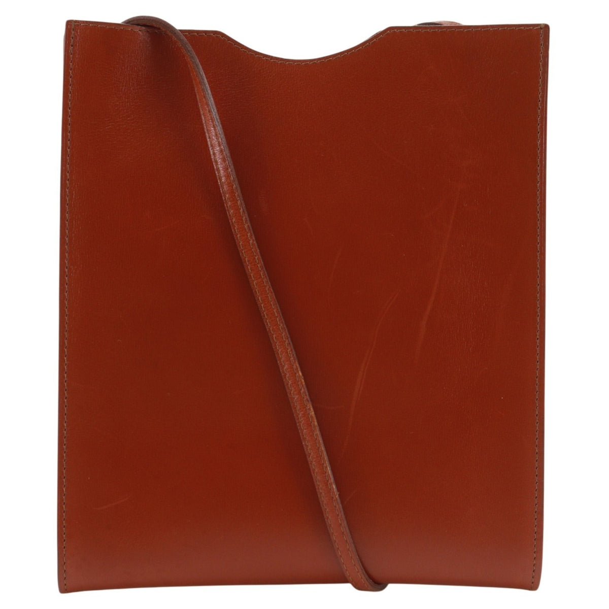 Hermes Brown Red Color Box Calf Leather Shoulder Bag (Pre-Owned)