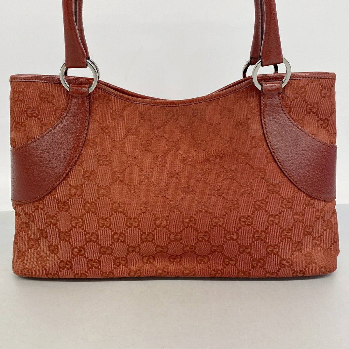 Gucci Red Color Canvas Tote Bag (Pre-Owned)