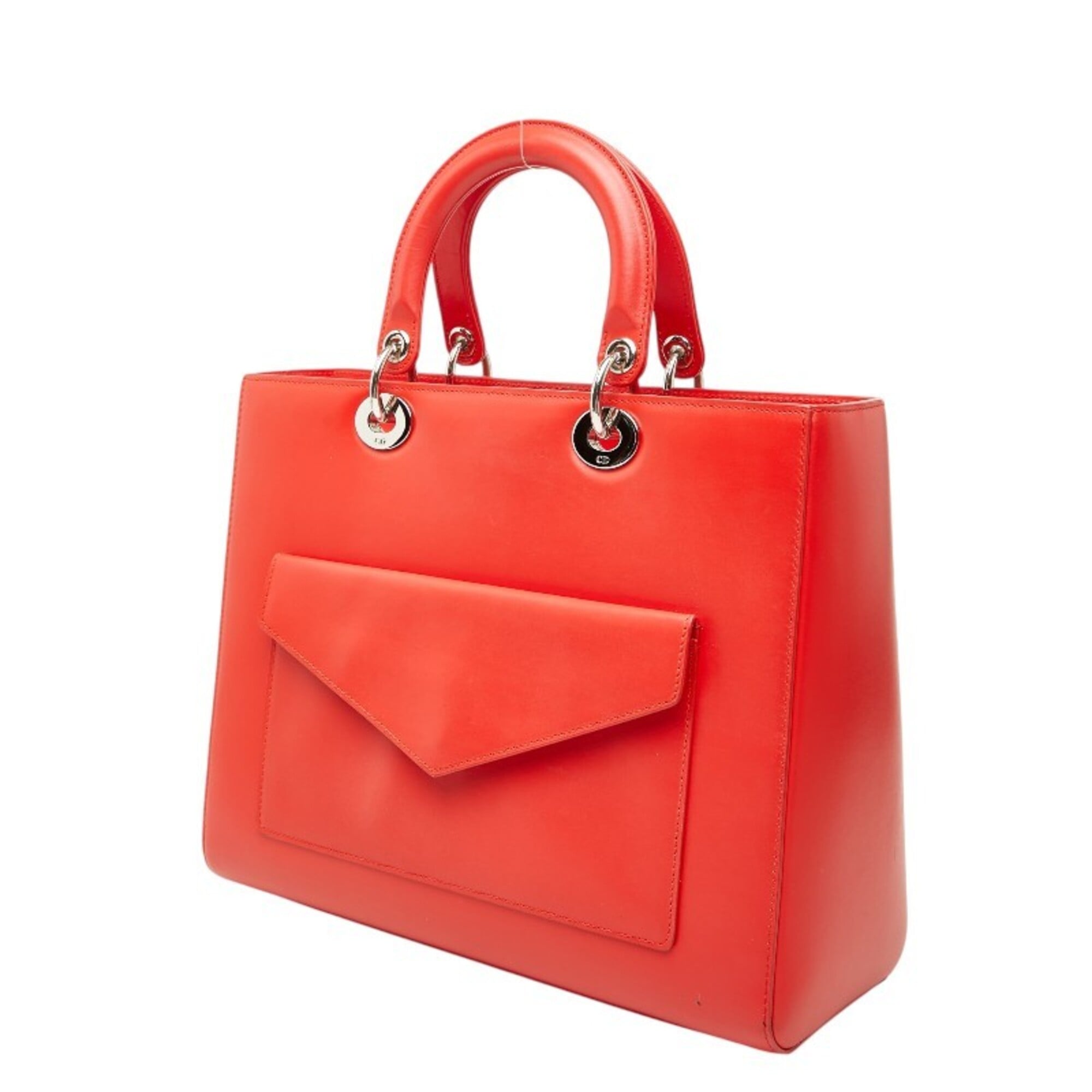 Christian Dior Red Color Leather Handbag Shoulder Bag (Pre-Owned)