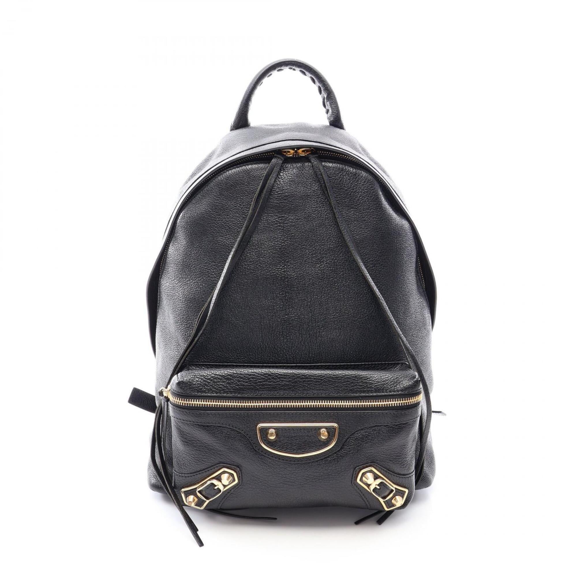 Balenciaga Black Leather Backpack Handbag (Pre-Owned)