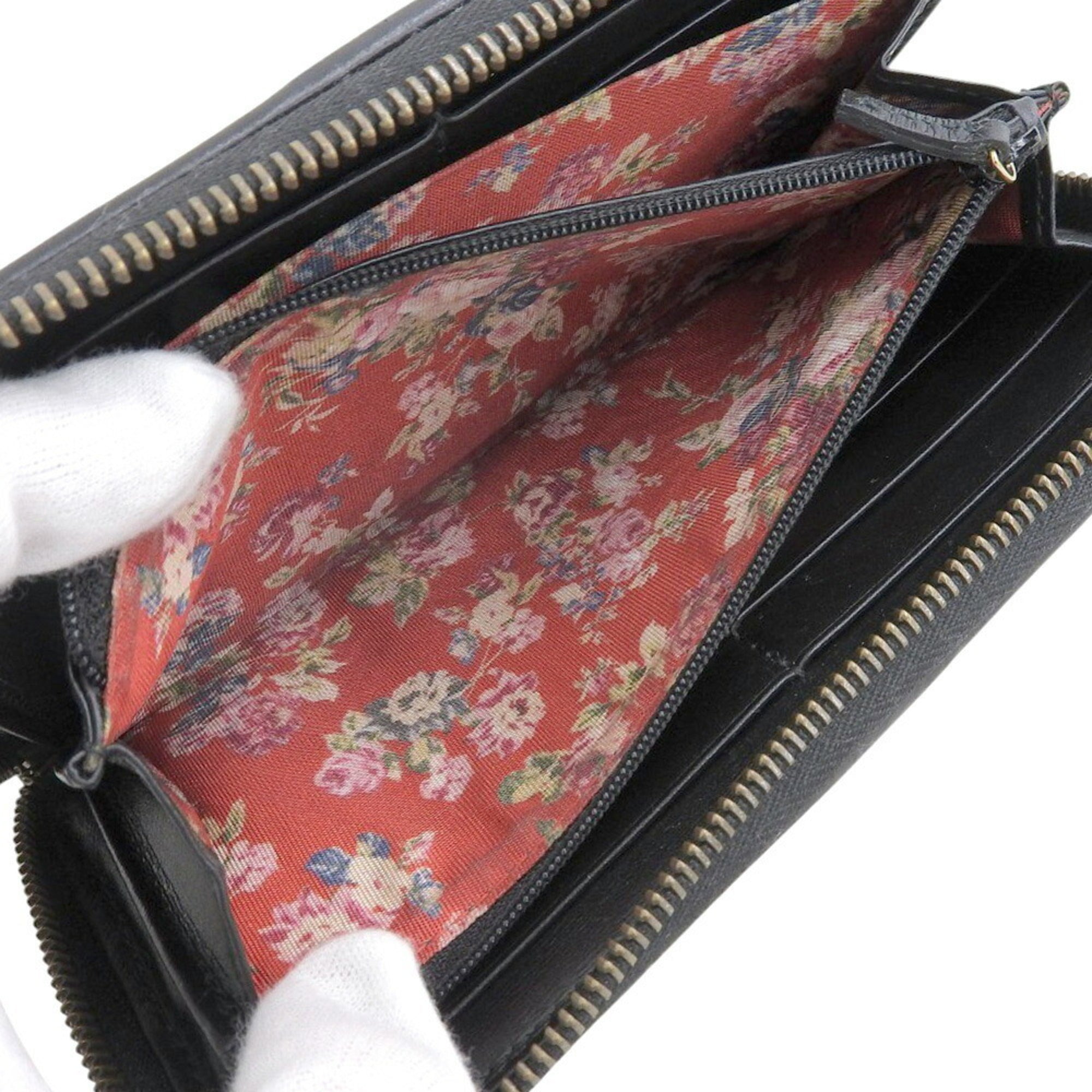 Gucci Black Leather Long Wallet (Bi-Fold) (Pre-Owned)