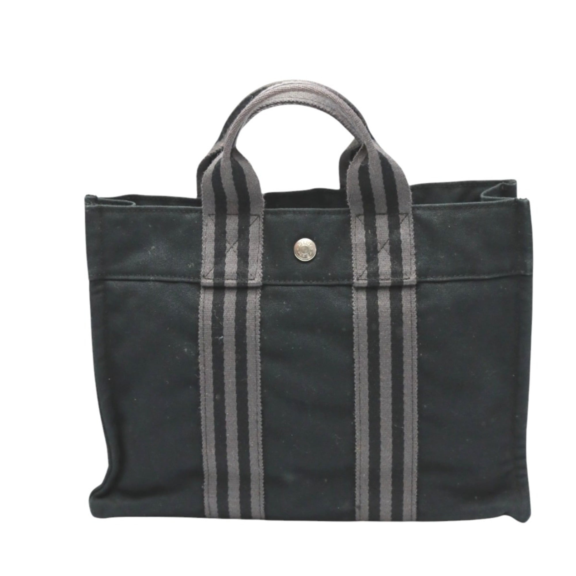 Hermes Her Line Gray Canvas Tote Bag (Pre-Owned)