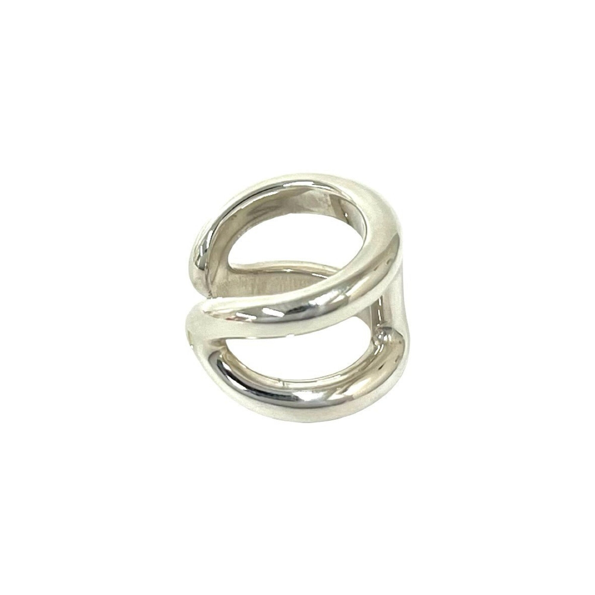Hermes Silver Silver 925 Band Ring (Pre-Owned)