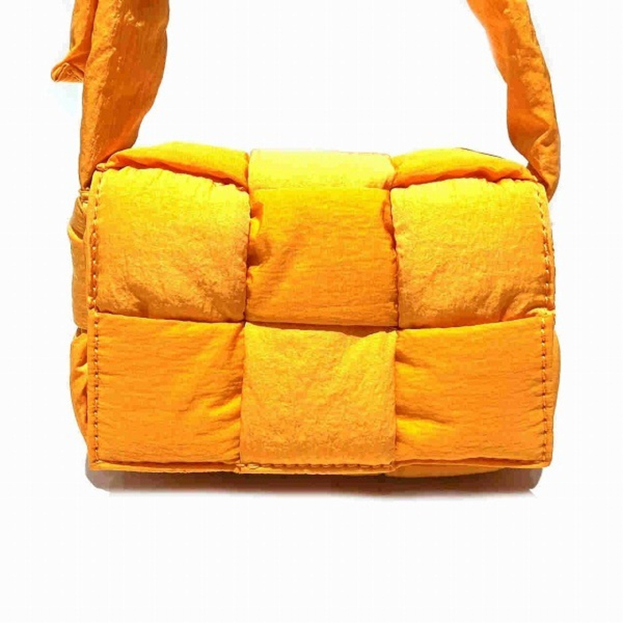 Bottega Veneta Yellow Nylon Shoulder Bag (Pre-Owned)