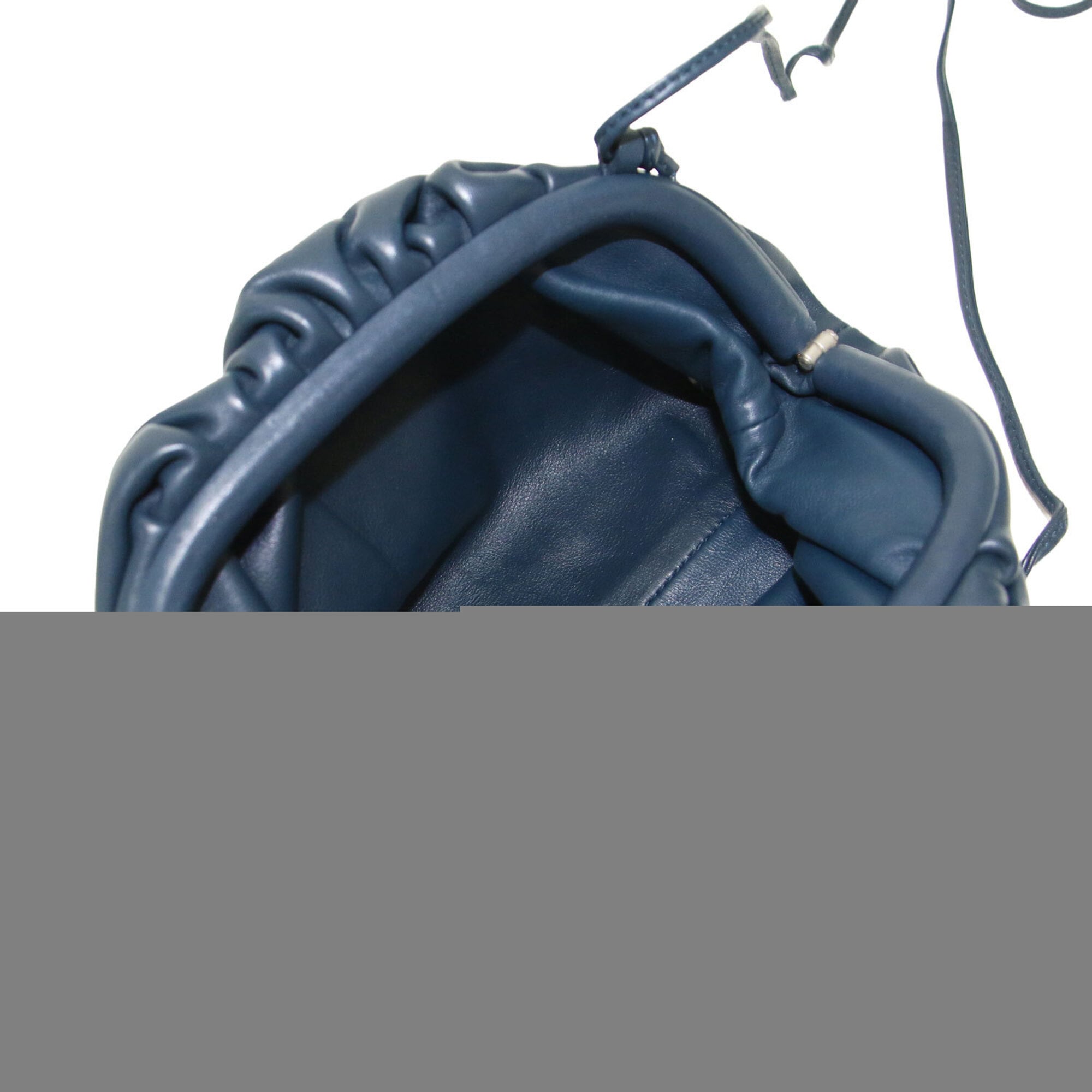 Bottega Veneta Navy Leather Pochette Shoulder Bag (Pre-Owned)