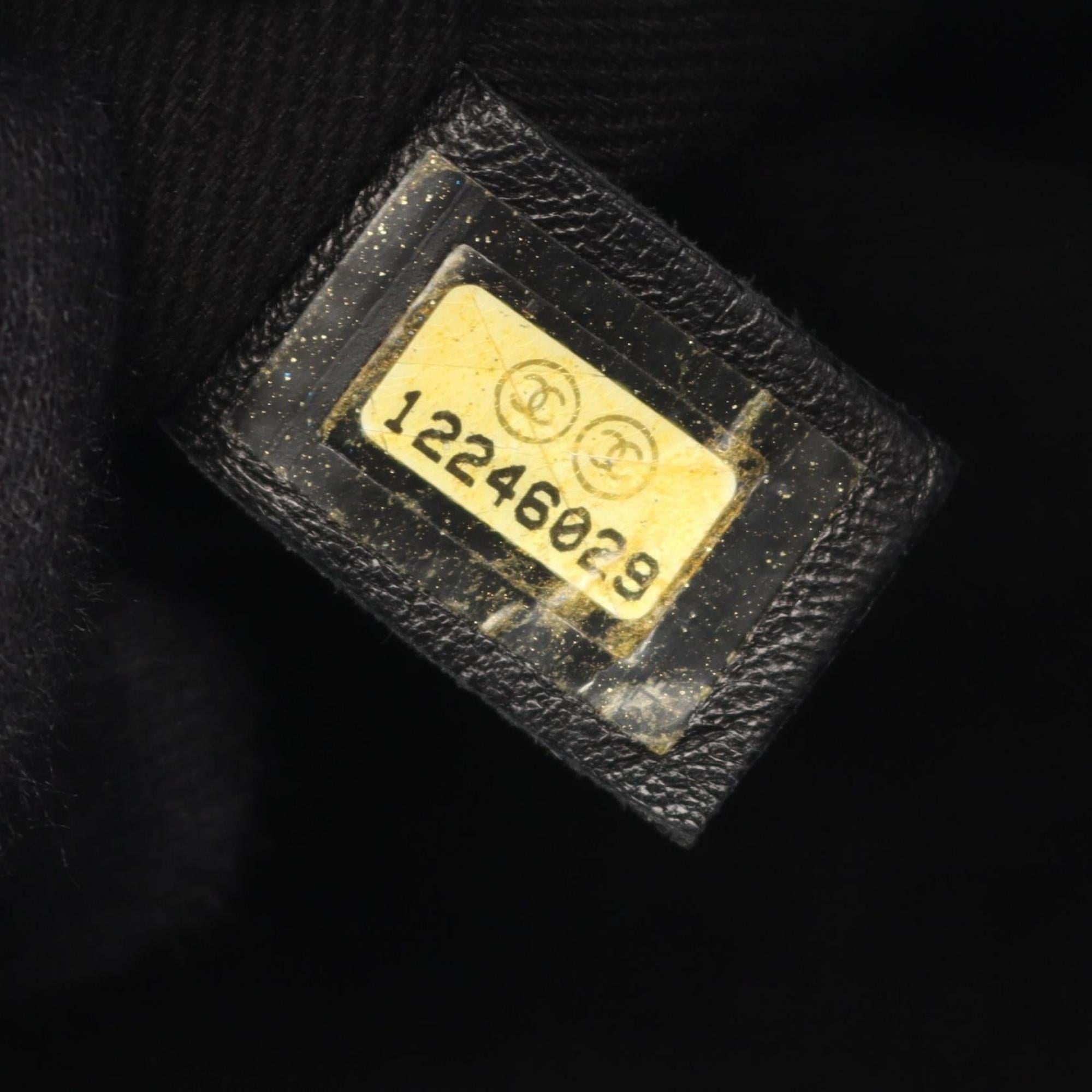 Chanel Black Nylon Leather Handbag Tote Bag (Pre-Owned)