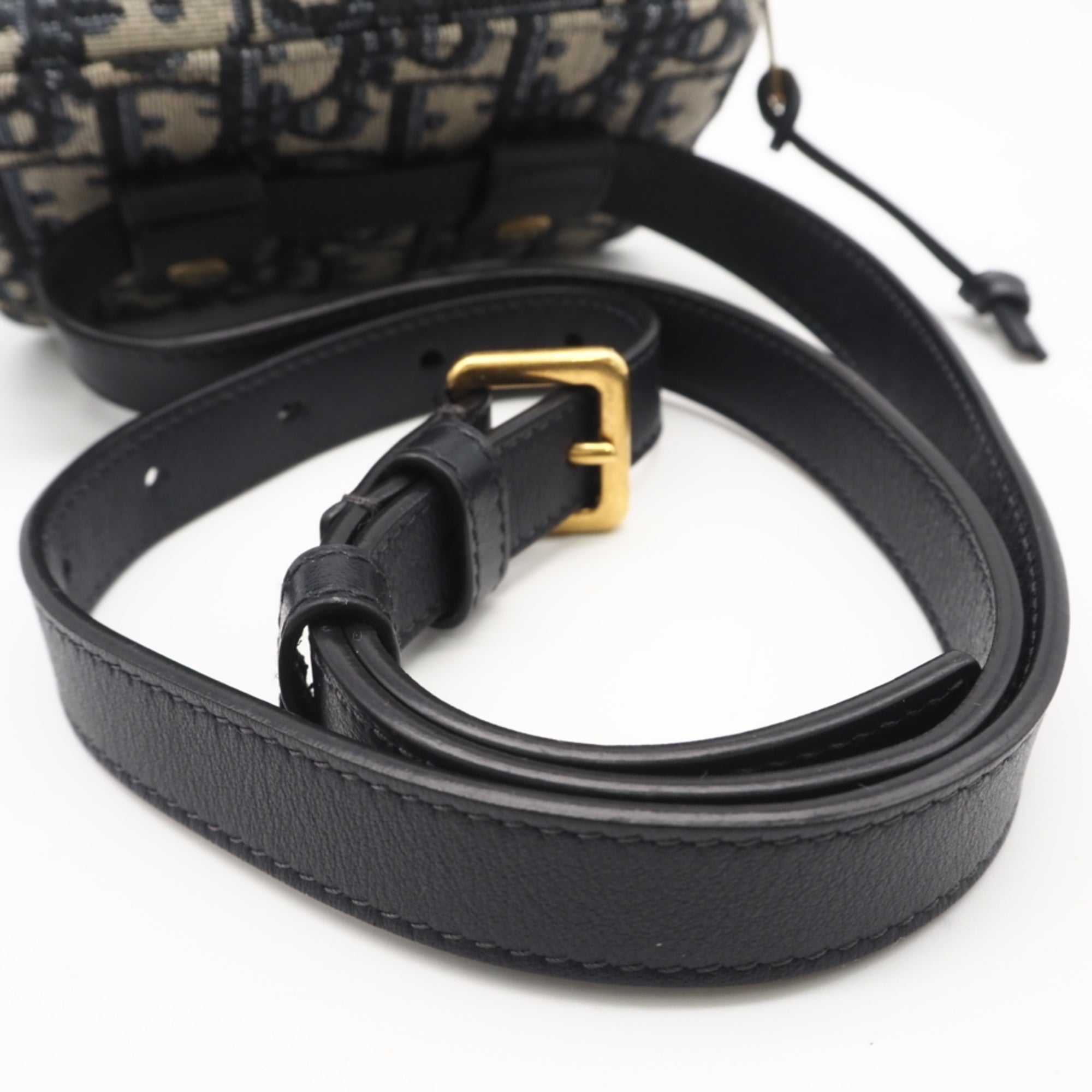 Christian Dior Trotter Beige Blue Canvas Leather Fanny Pack (Pre-Owned)