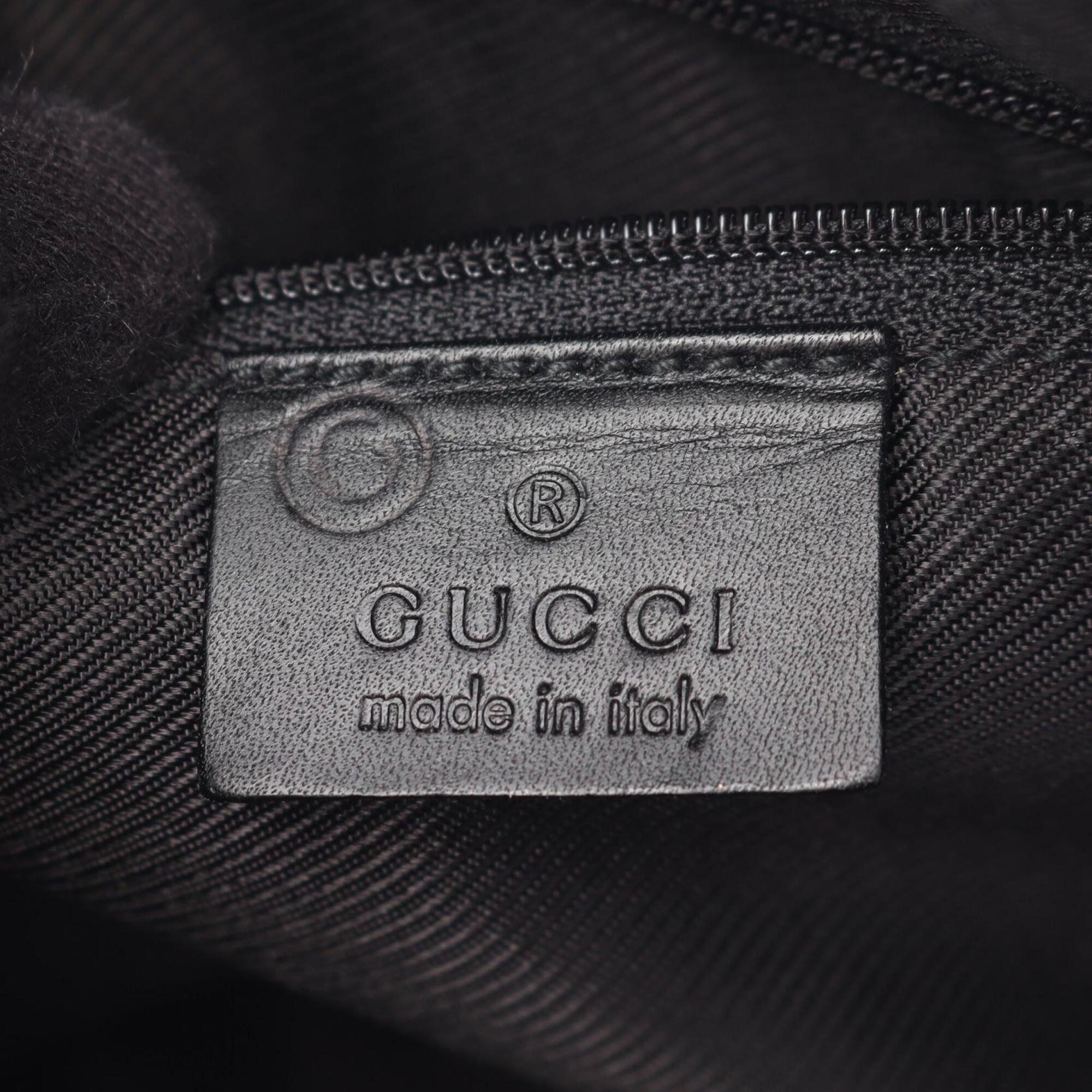 Gucci Gg Canvas Black Gg Canvas Leather Handbag (Pre-Owned)