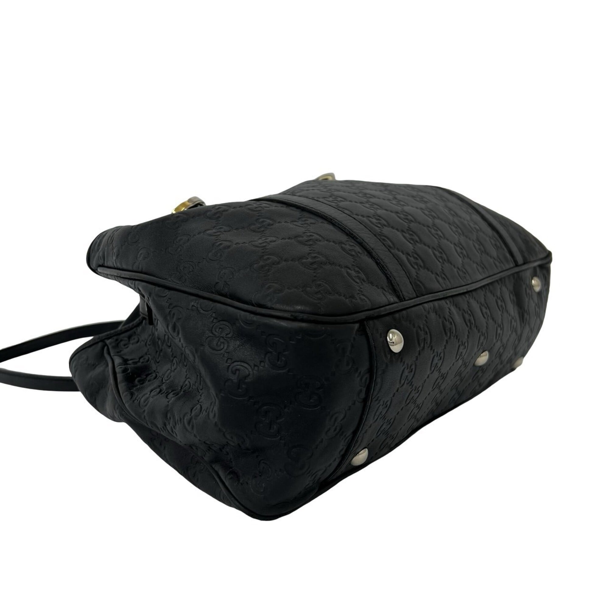 Gucci Black Leather Handbag Shoulder Bag Tote Bag (Pre-Owned)