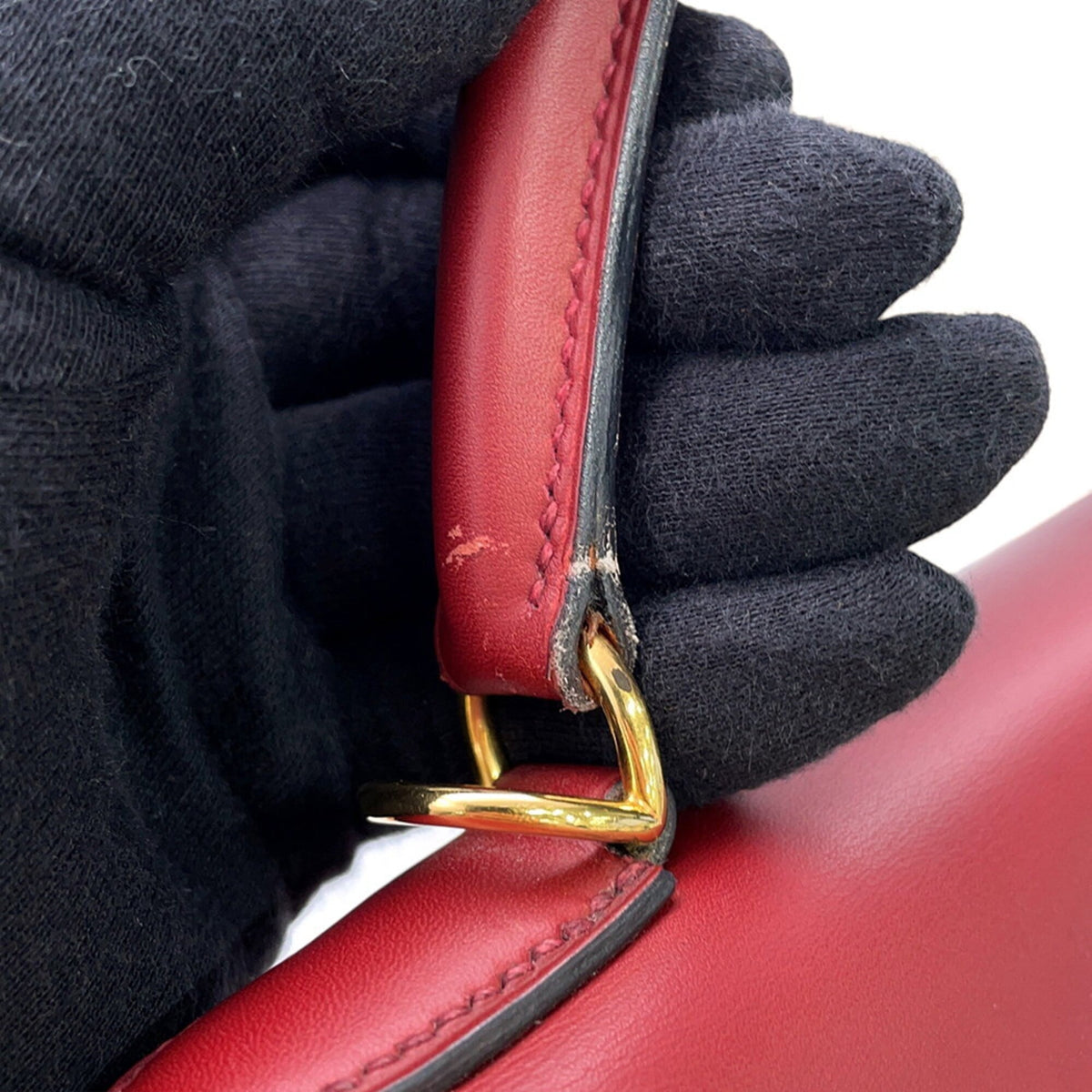 Hermes Multi-Color Rouge Vif Box Calf Leather Leather Handbag (Pre-Owned)