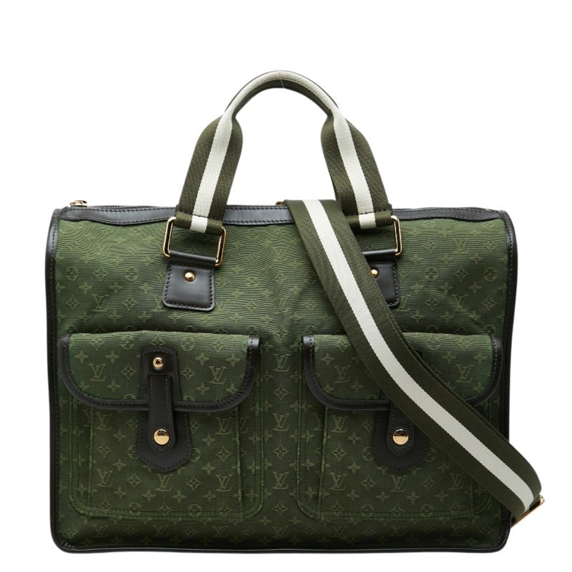 Louis Vuitton Green Tst Khaki Canvas Leather Shoulder Bag Tote Bag (Pre-Owned)