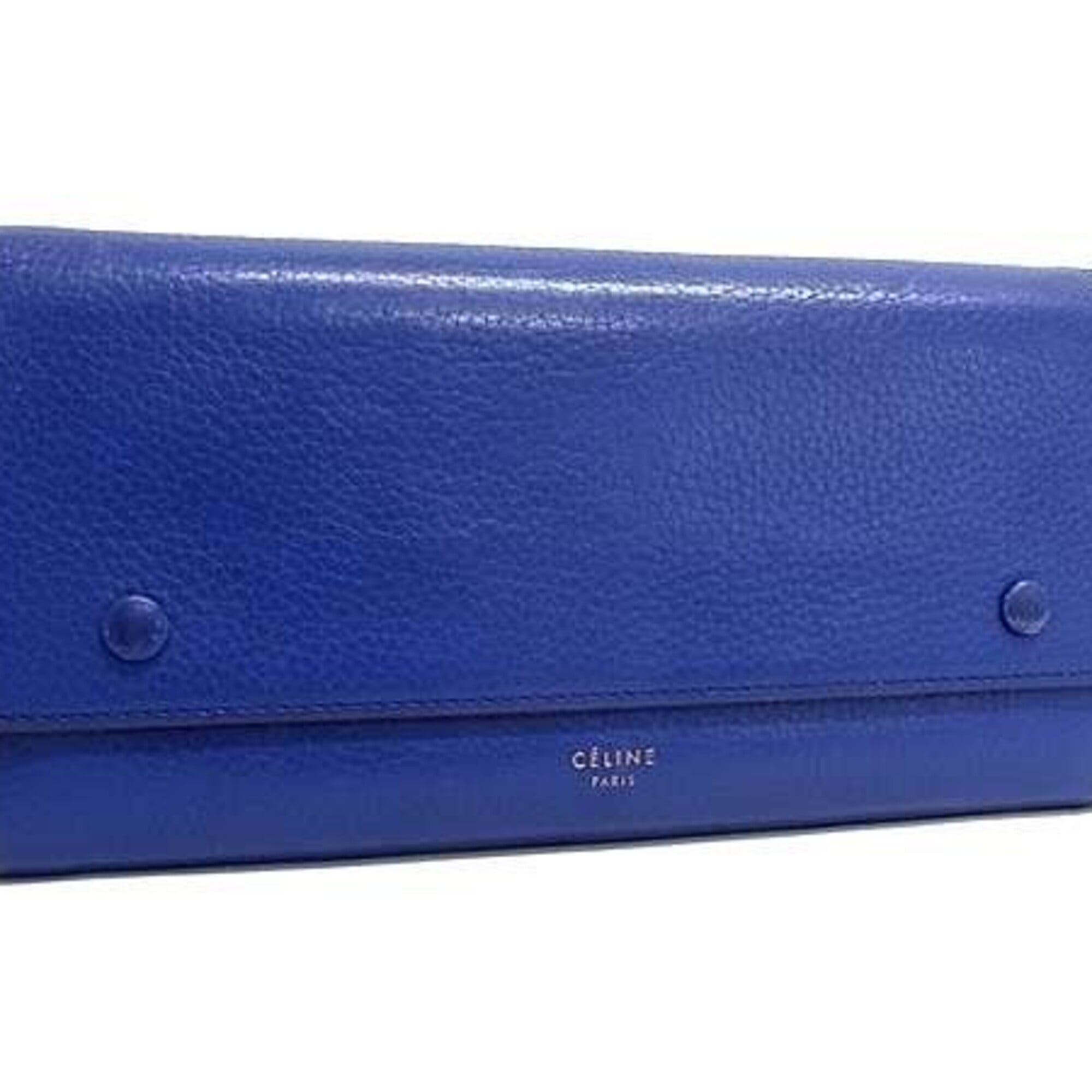 Celine Blue Leather Long Wallet (Bi-Fold) (Pre-Owned)