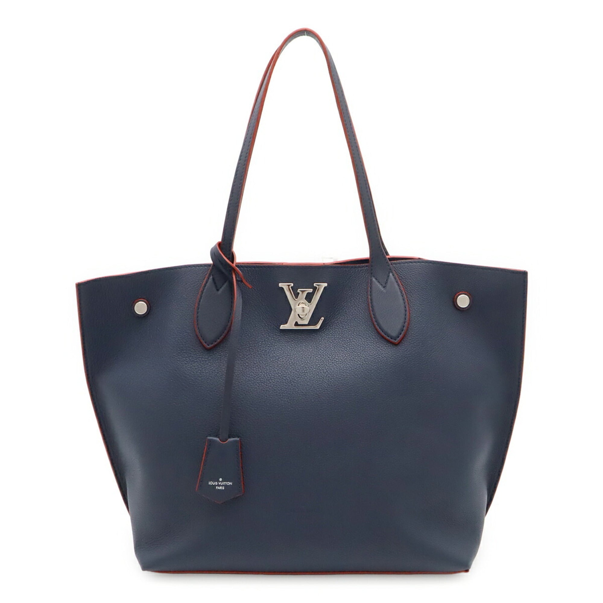 Louis Vuitton Marine Rouge Navy Leather Tote Bag (Pre-Owned)