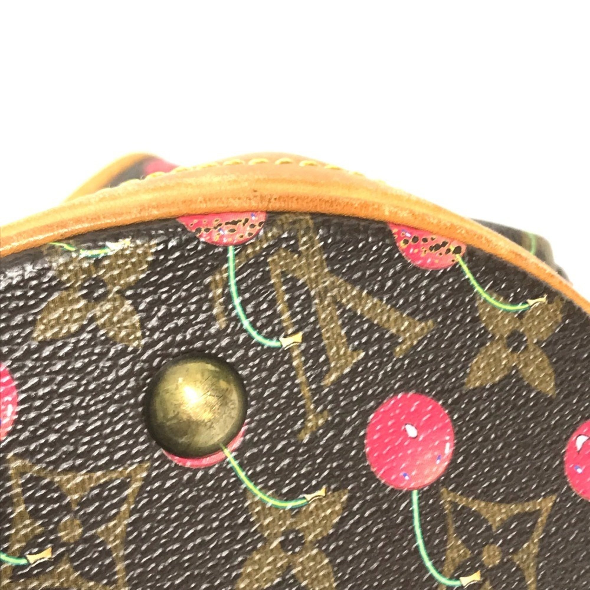 Louis Vuitton Brown Monogram Cherry Red Color Monogram Canvas Shoulder Bag Tote Bag (Pre-Owned)