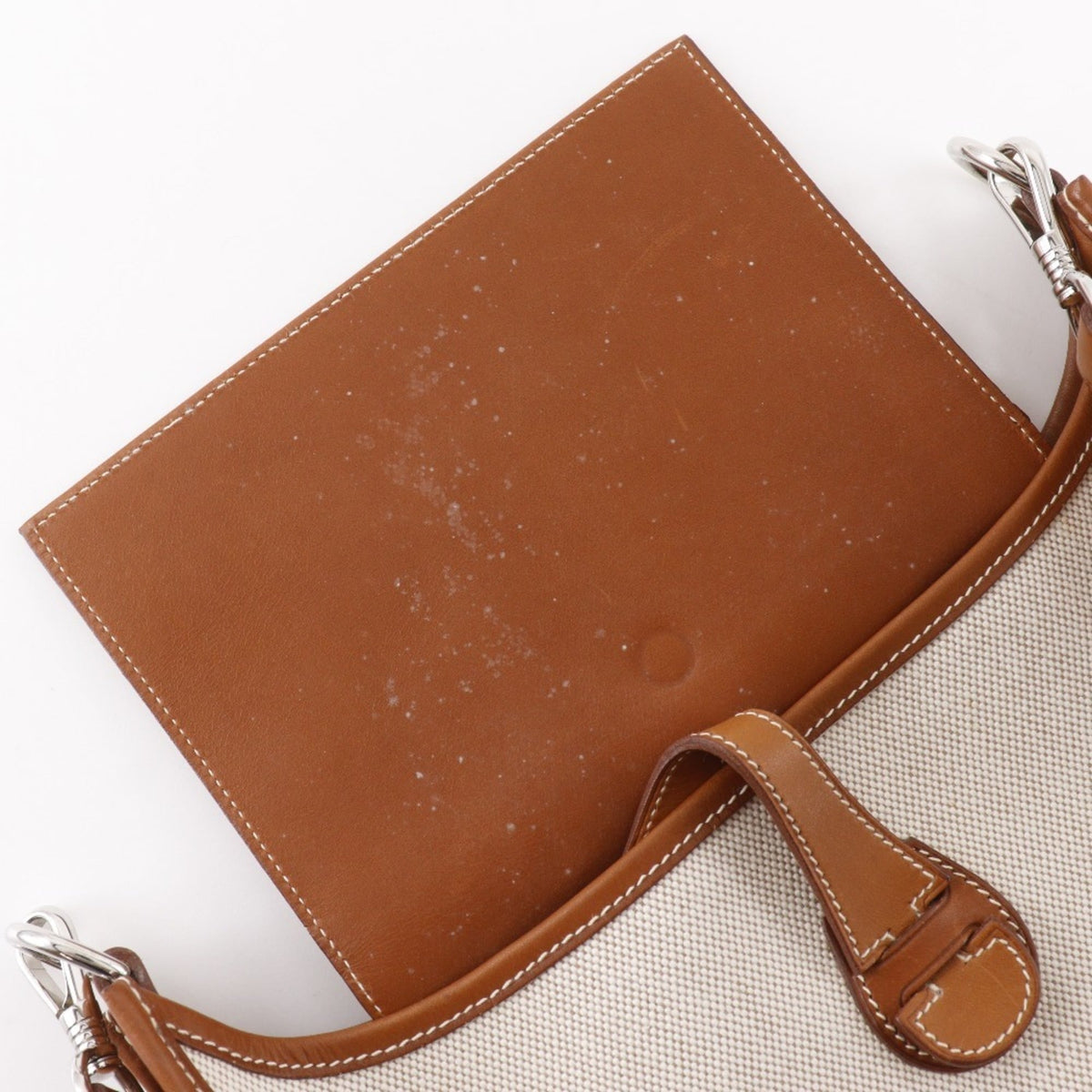 Hermes Evelyne Brown Toile H Shoulder Bag (Pre-Owned)