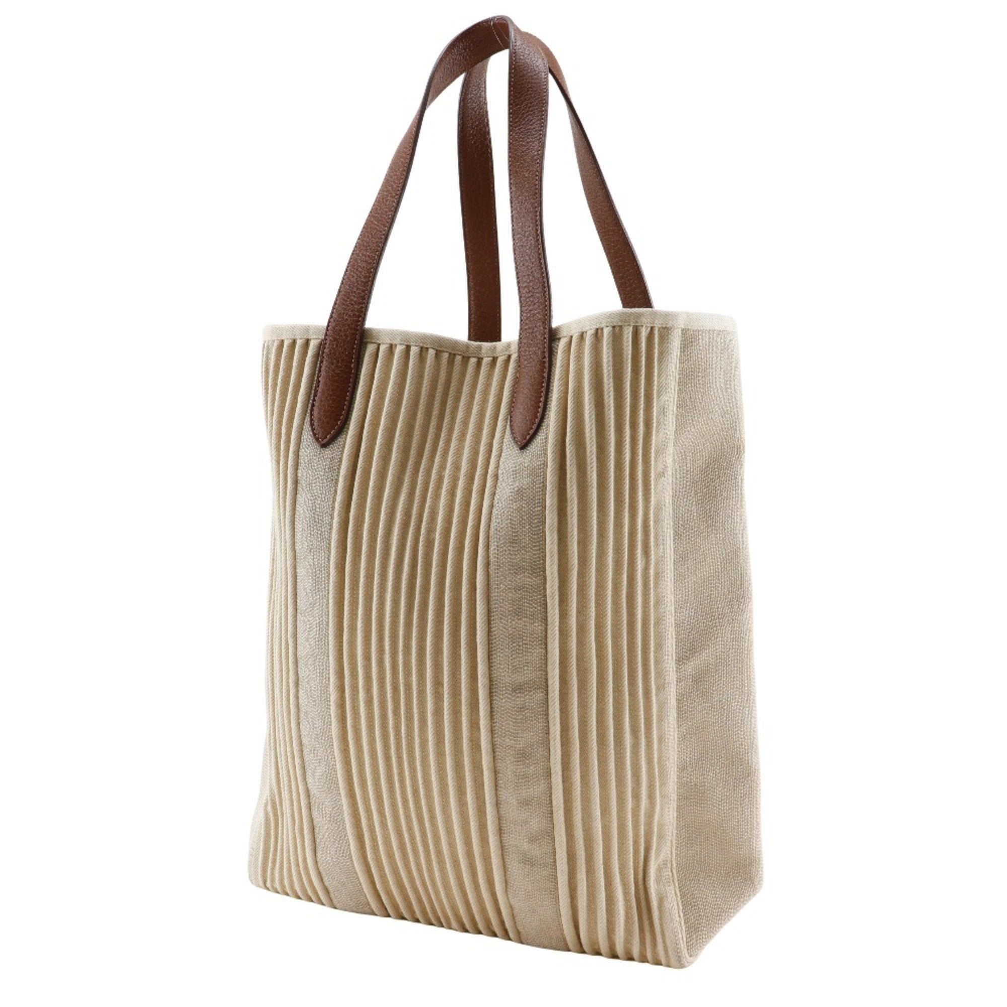 Hermes Beige Canvas Tote Bag (Pre-Owned)