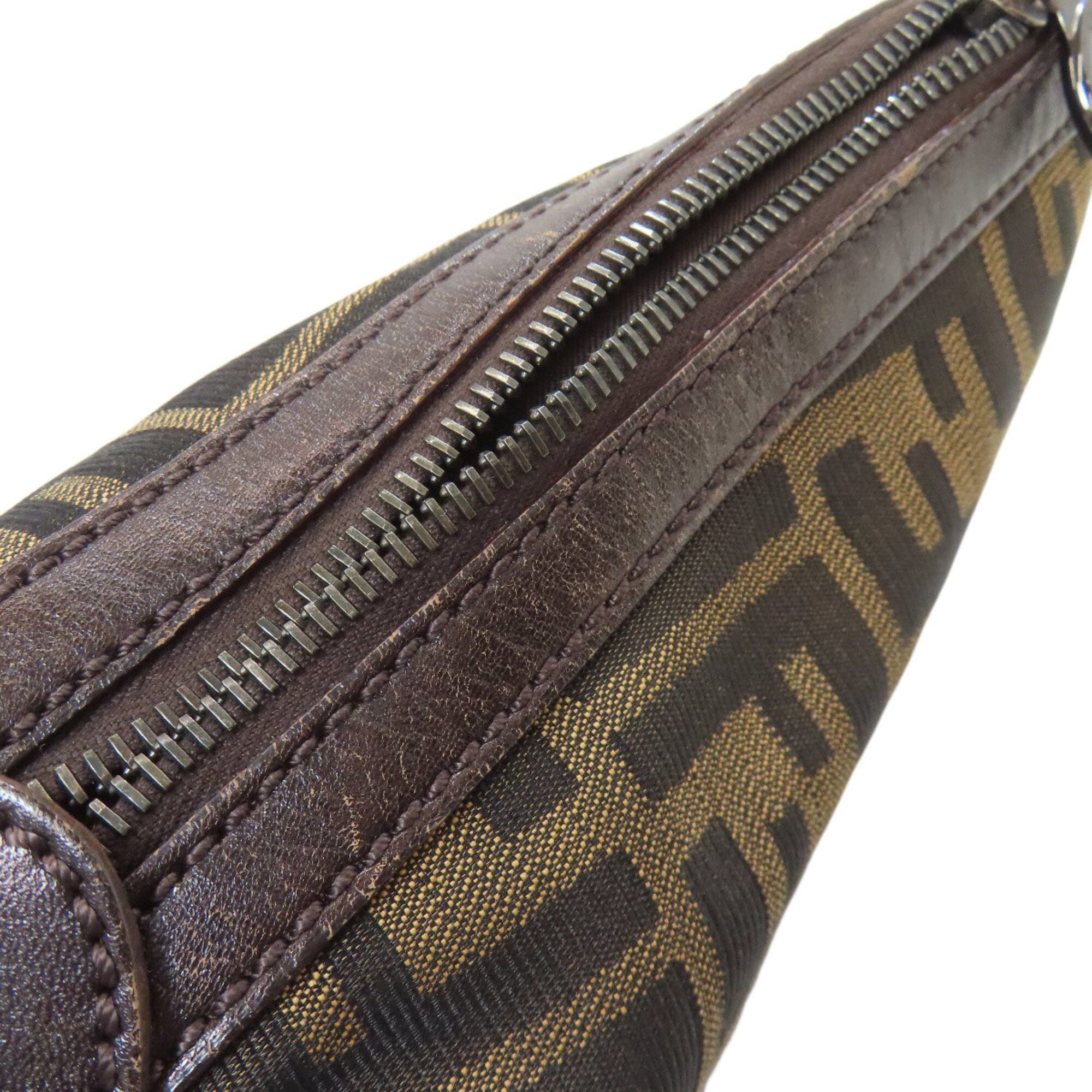 Fendi Brown Zucca Canvas Shoulder Bag (Pre-Owned)