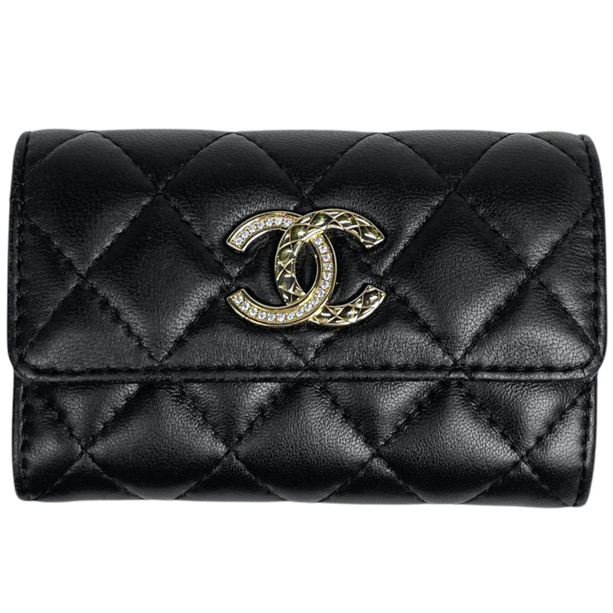 Chanel Black Leather Coin Purse/Coin Case (Pre-Owned)