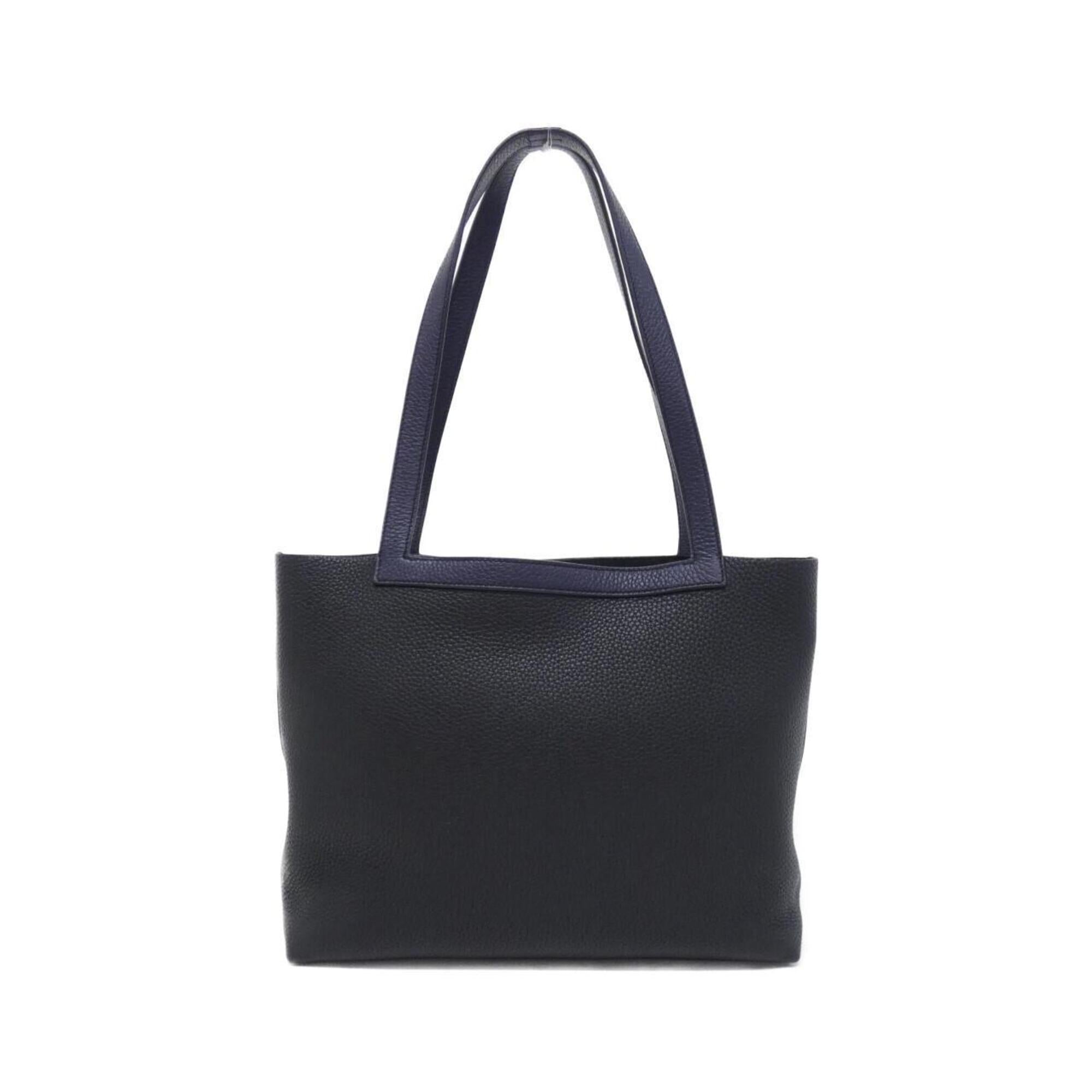 Hermes Bicolor Black Blue Nuit Taurillon Clemence Leather Handbag (Pre-Owned)
