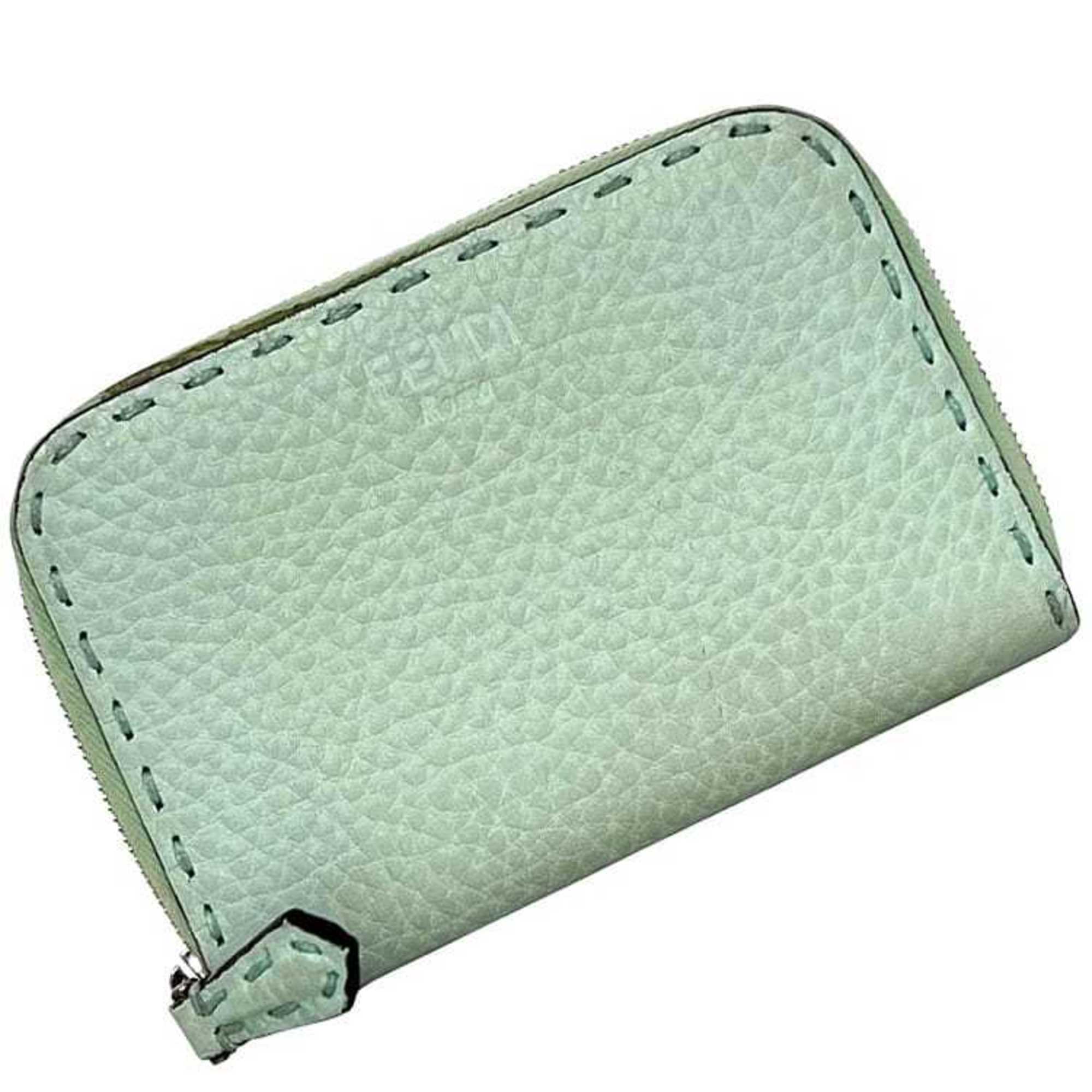 Fendi Light Green Leather Coin Purse/Coin Case (Pre-Owned)