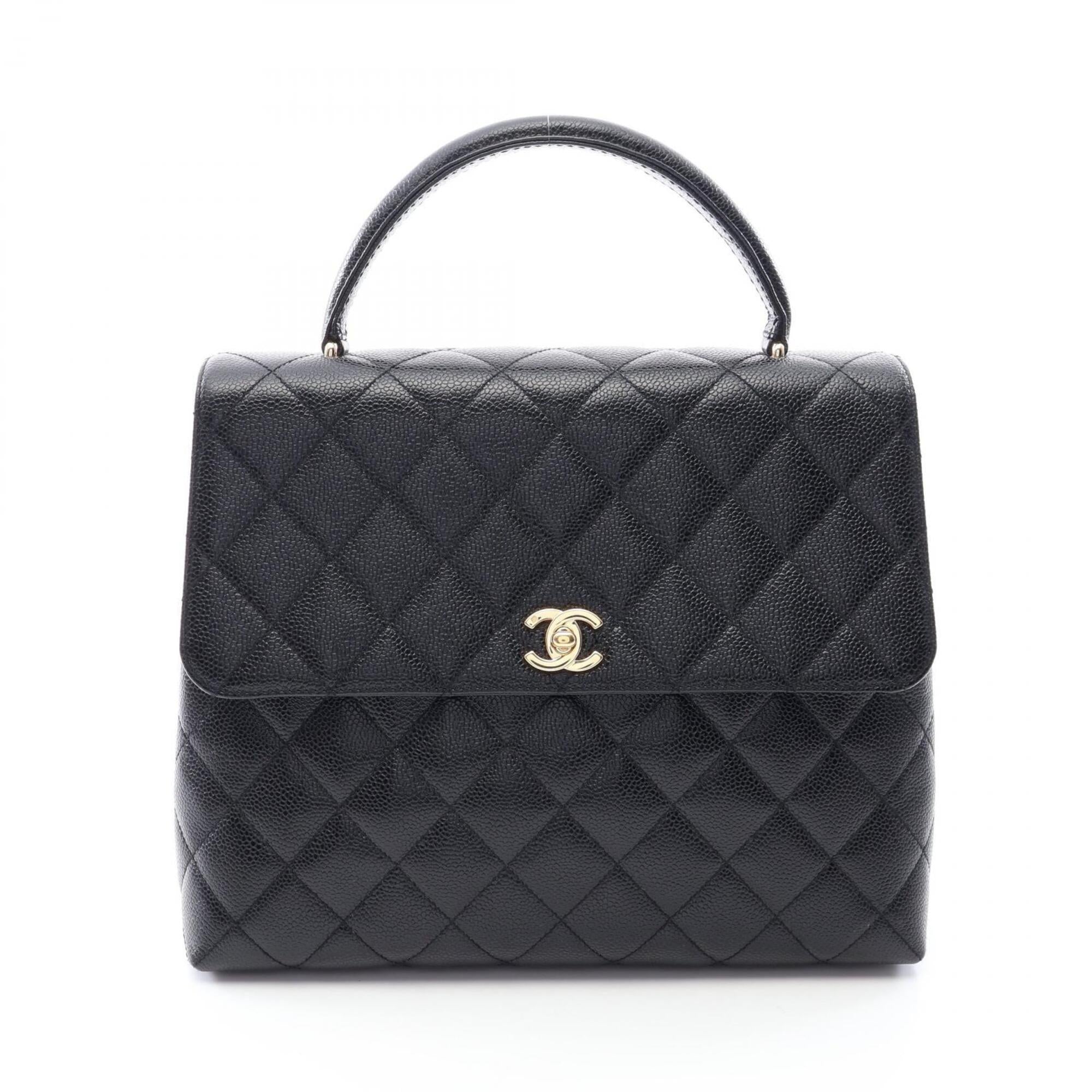 Chanel Black Grained Calfskin Handbag (Pre-Owned)