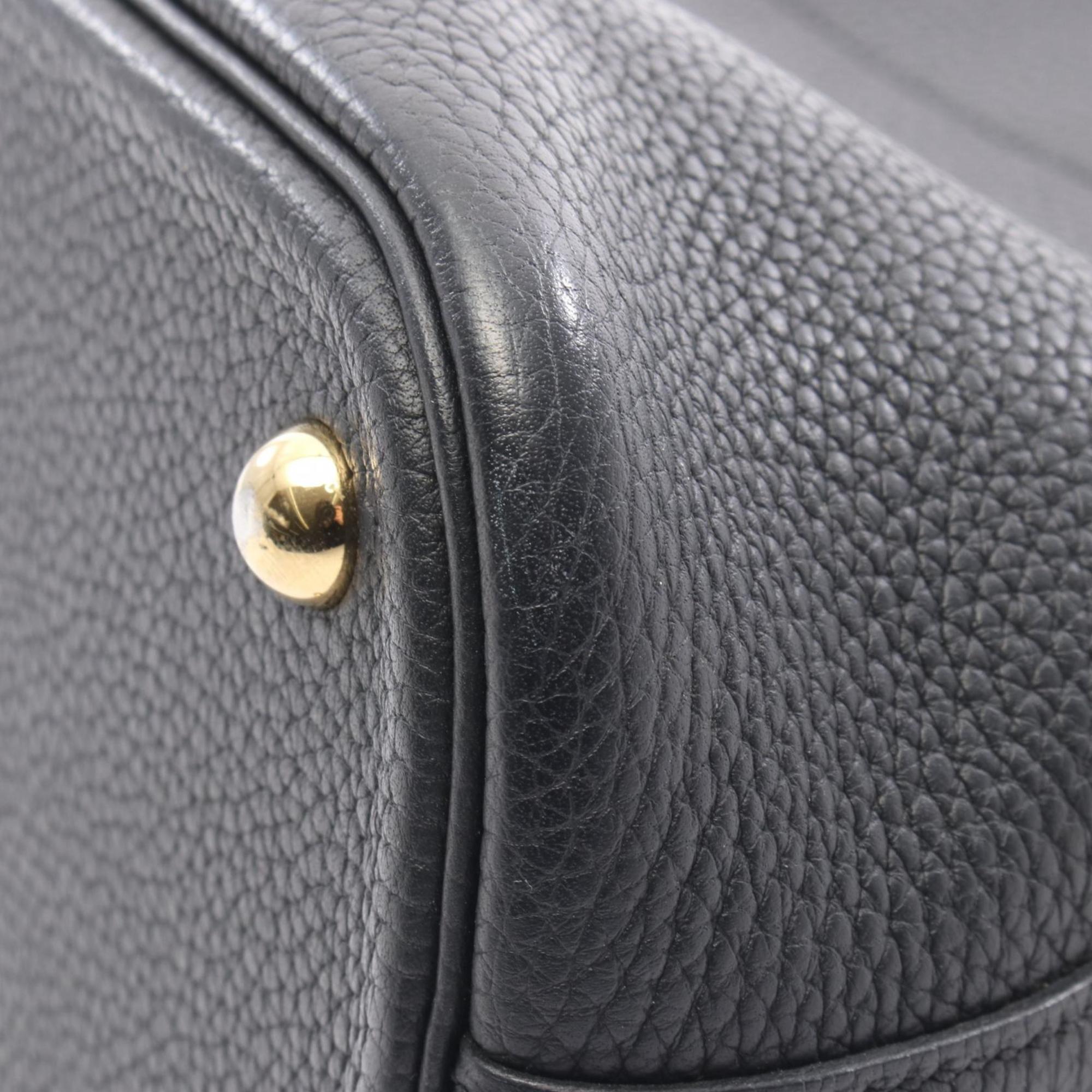 Hermes Black Taurillon Clemence Leather Handbag (Pre-Owned)