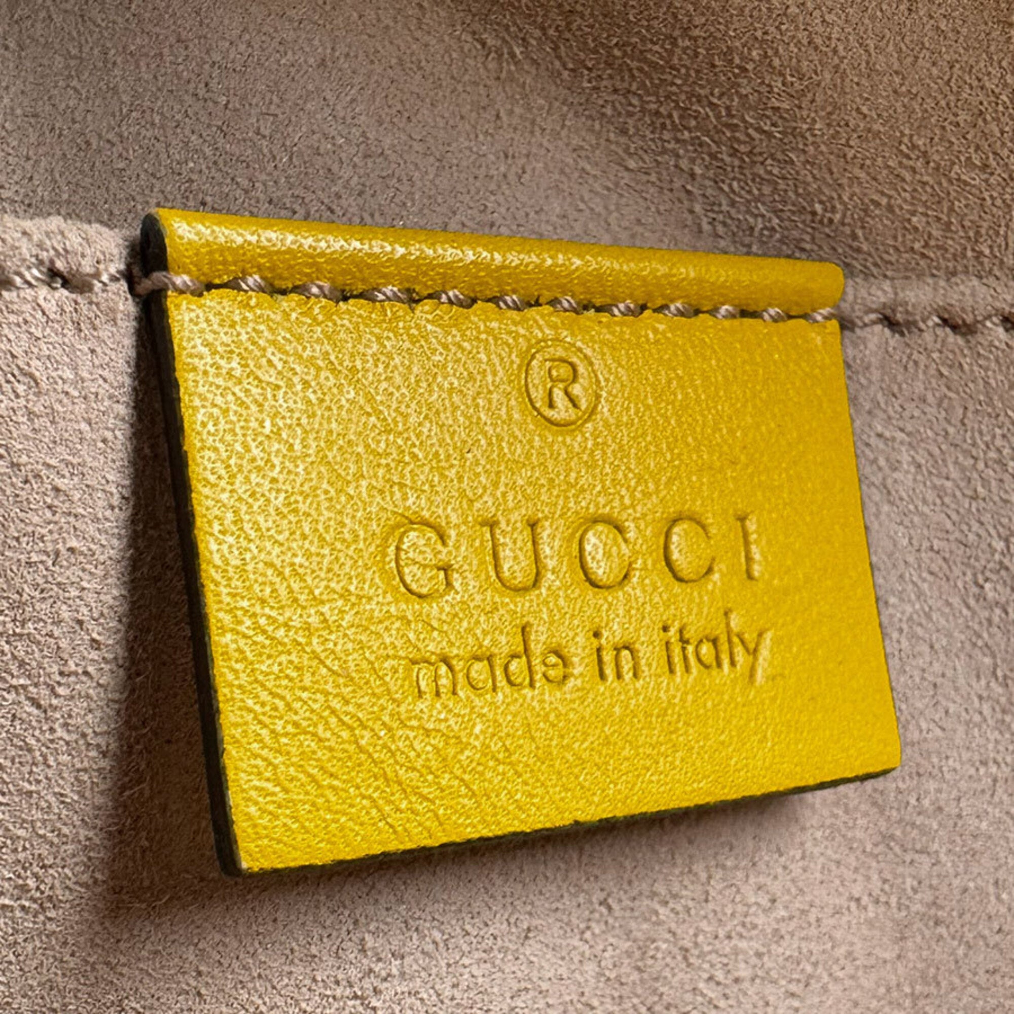 Gucci Gold Yellow Leather Metal Shoulder Bag (Pre-Owned)