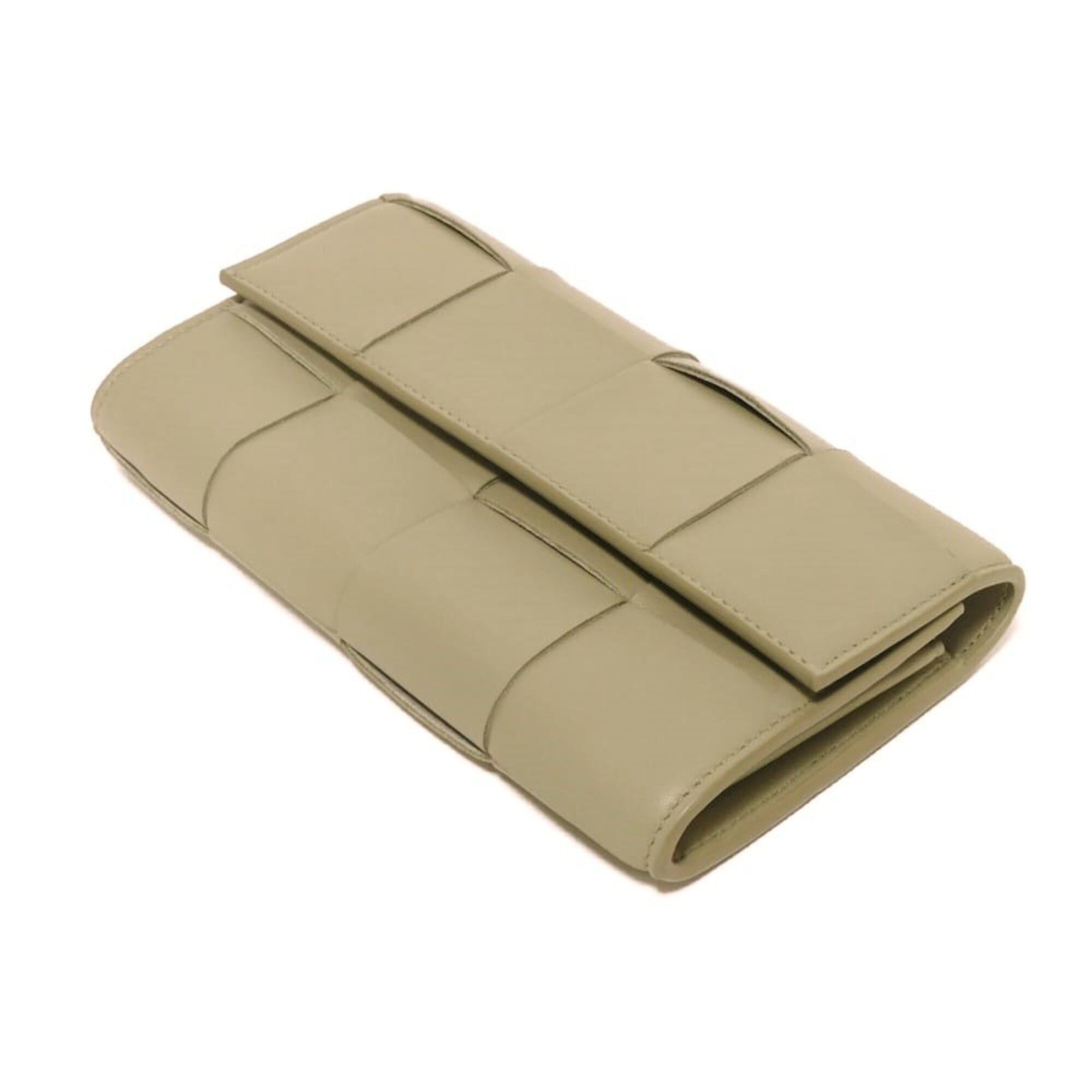 Bottega Veneta Green Intrecciato Long Wallet (Bi-Fold) (Pre-Owned)