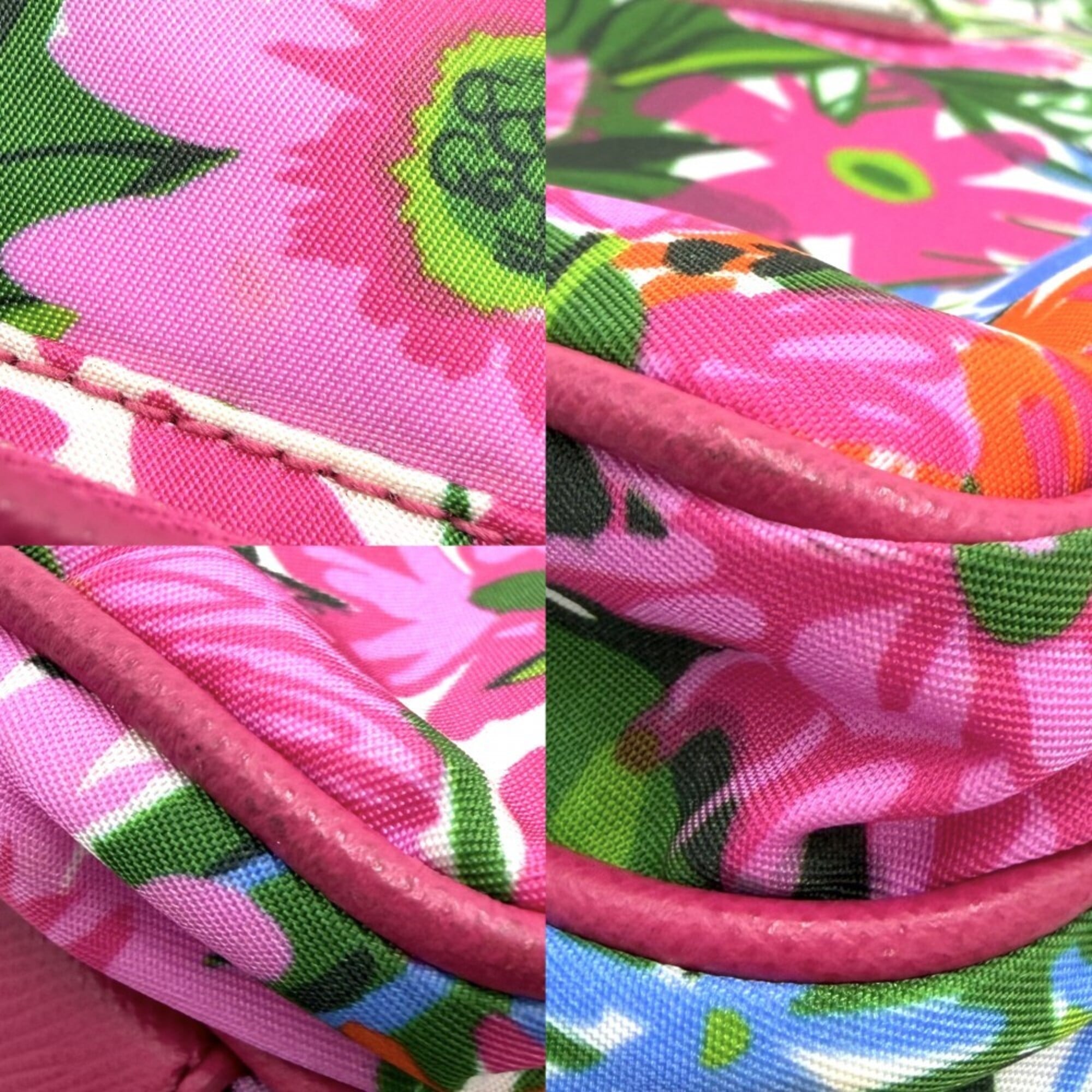 Prada Pink Nylon Leather Pochette Shoulder Bag (Pre-Owned)