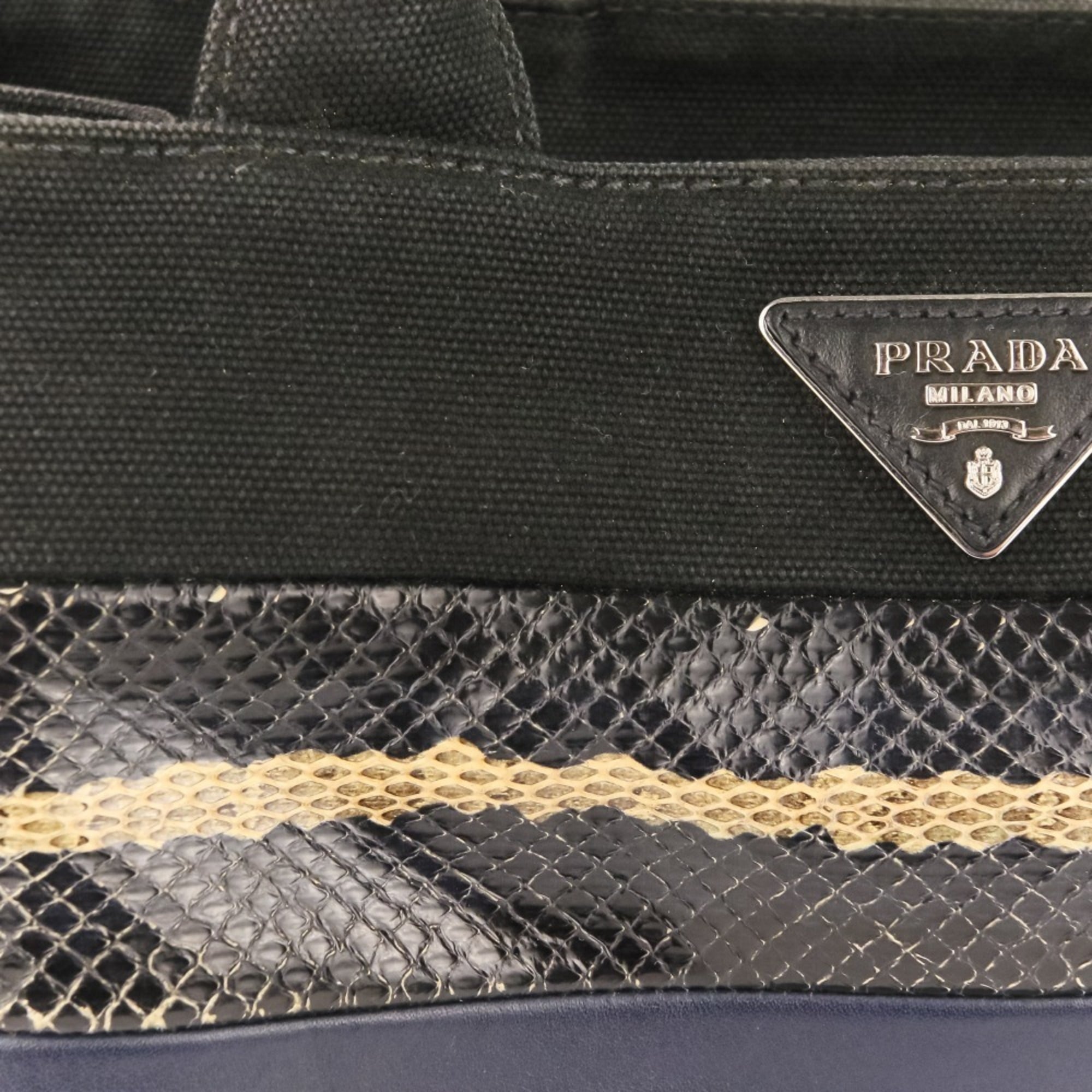 Prada Black Navy Handbag Shoulder Bag (Pre-Owned)