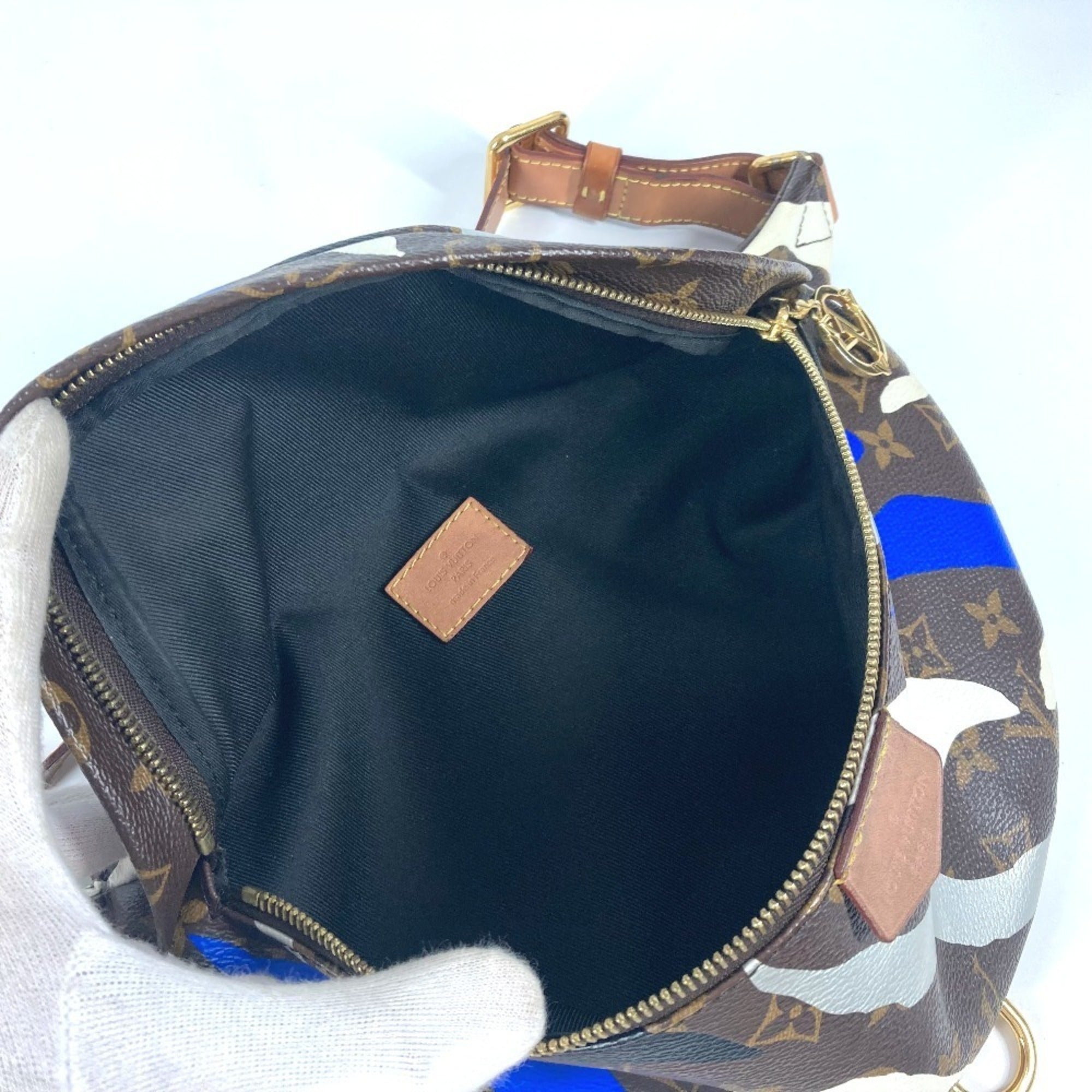 Louis Vuitton Blue Brown White Monogram Sling Bag (Pre-Owned)