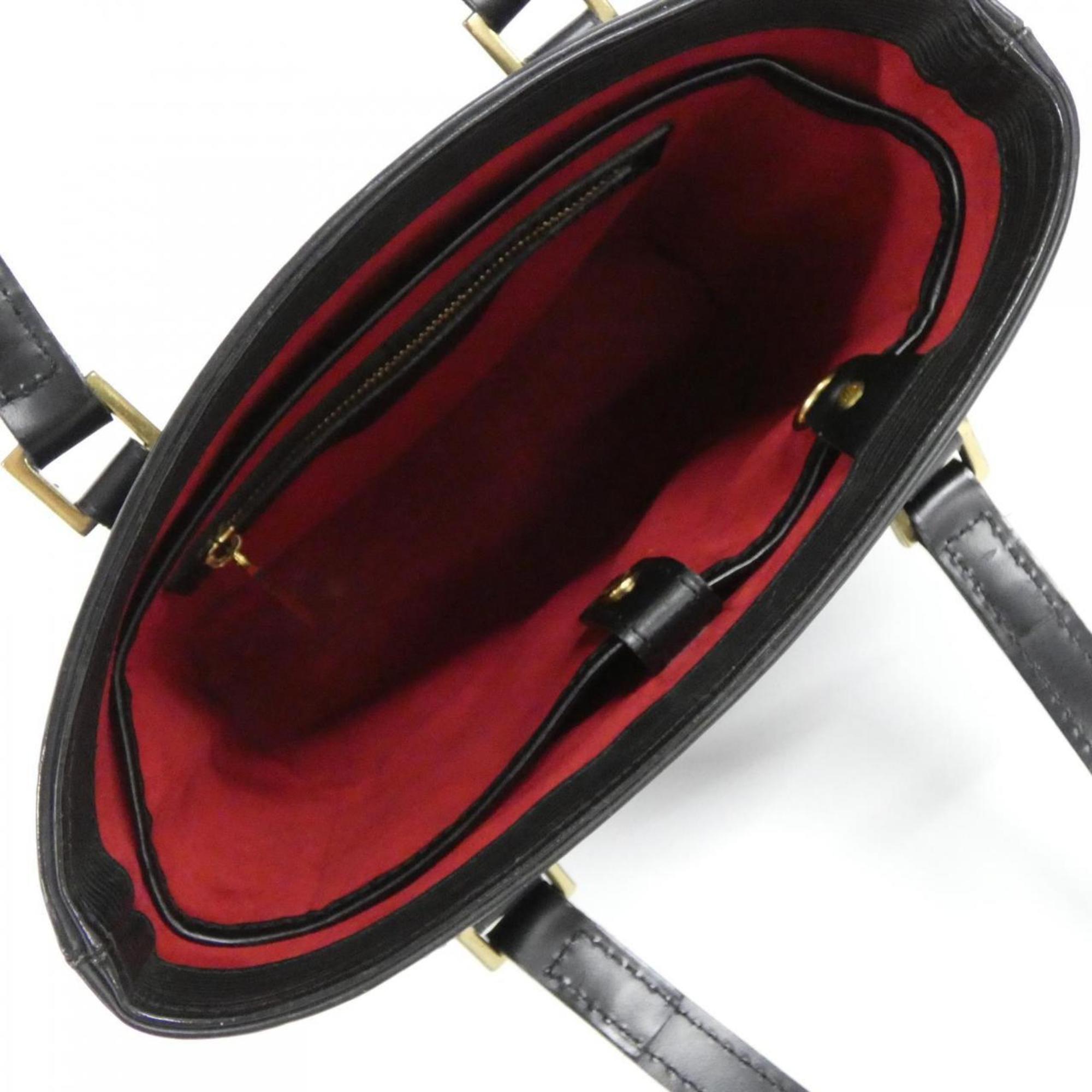 Louis Vuitton Black Leather Handbag (Pre-Owned)