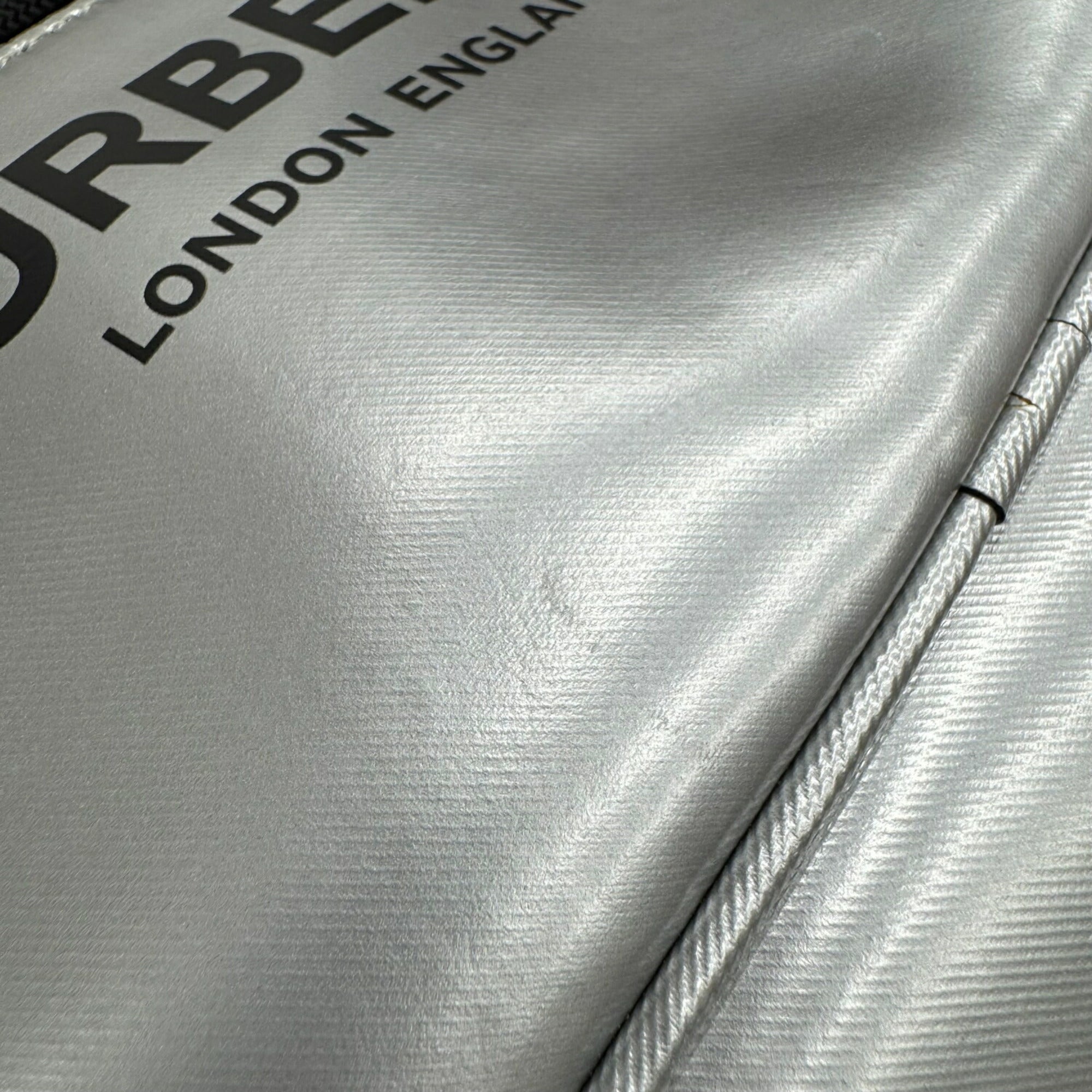 Burberry Metallic Silver Canvas Leather Shoulder Bag Sling Bag (Pre-Owned)