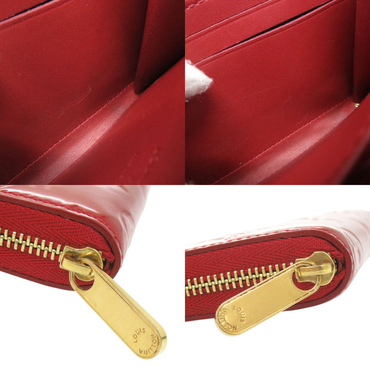 Louis Vuitton Red Color Monogram Vernis Coin Purse/Coin Case (Pre-Owned)