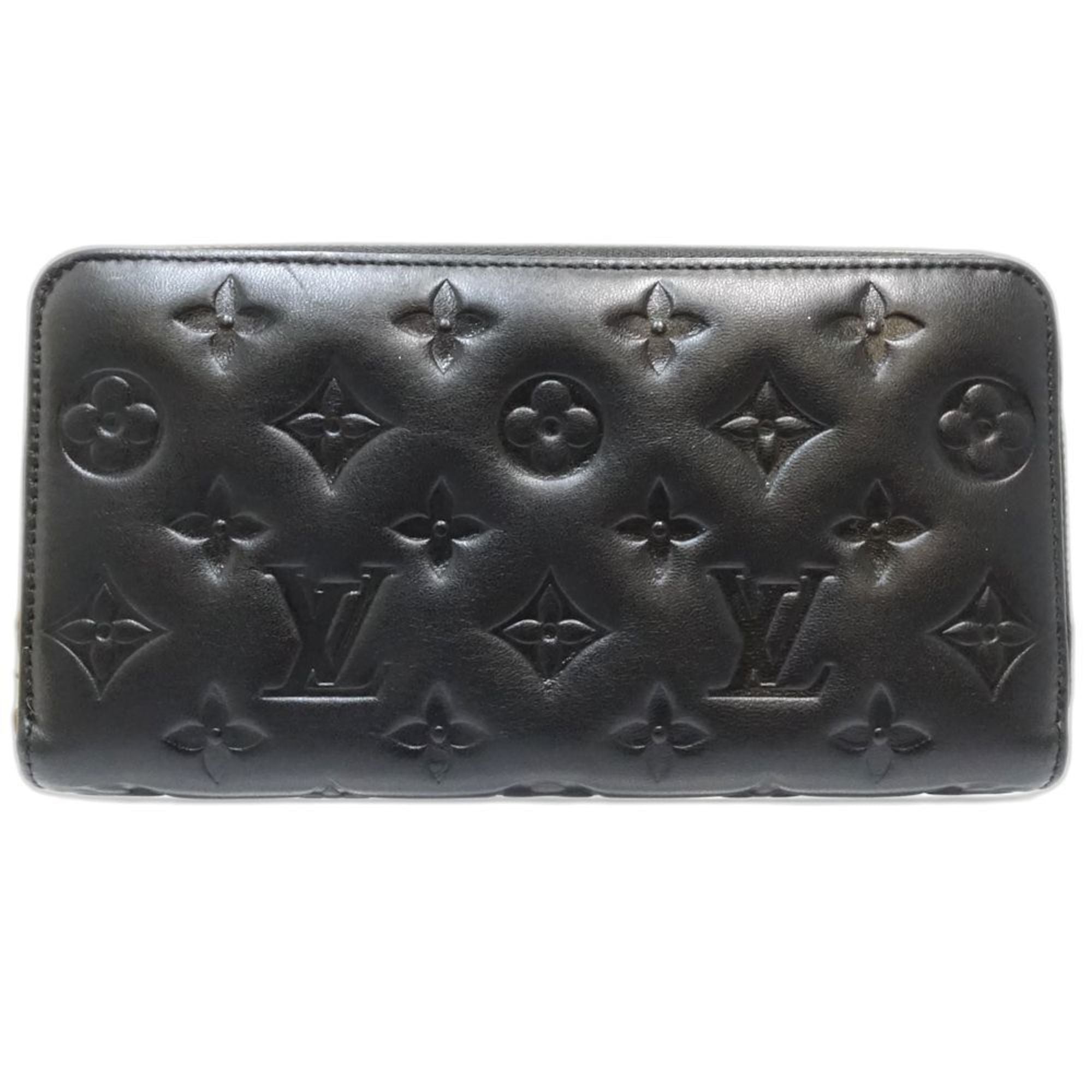 Louis Vuitton Noir Leather Long Wallet (Bi-Fold) (Pre-Owned)