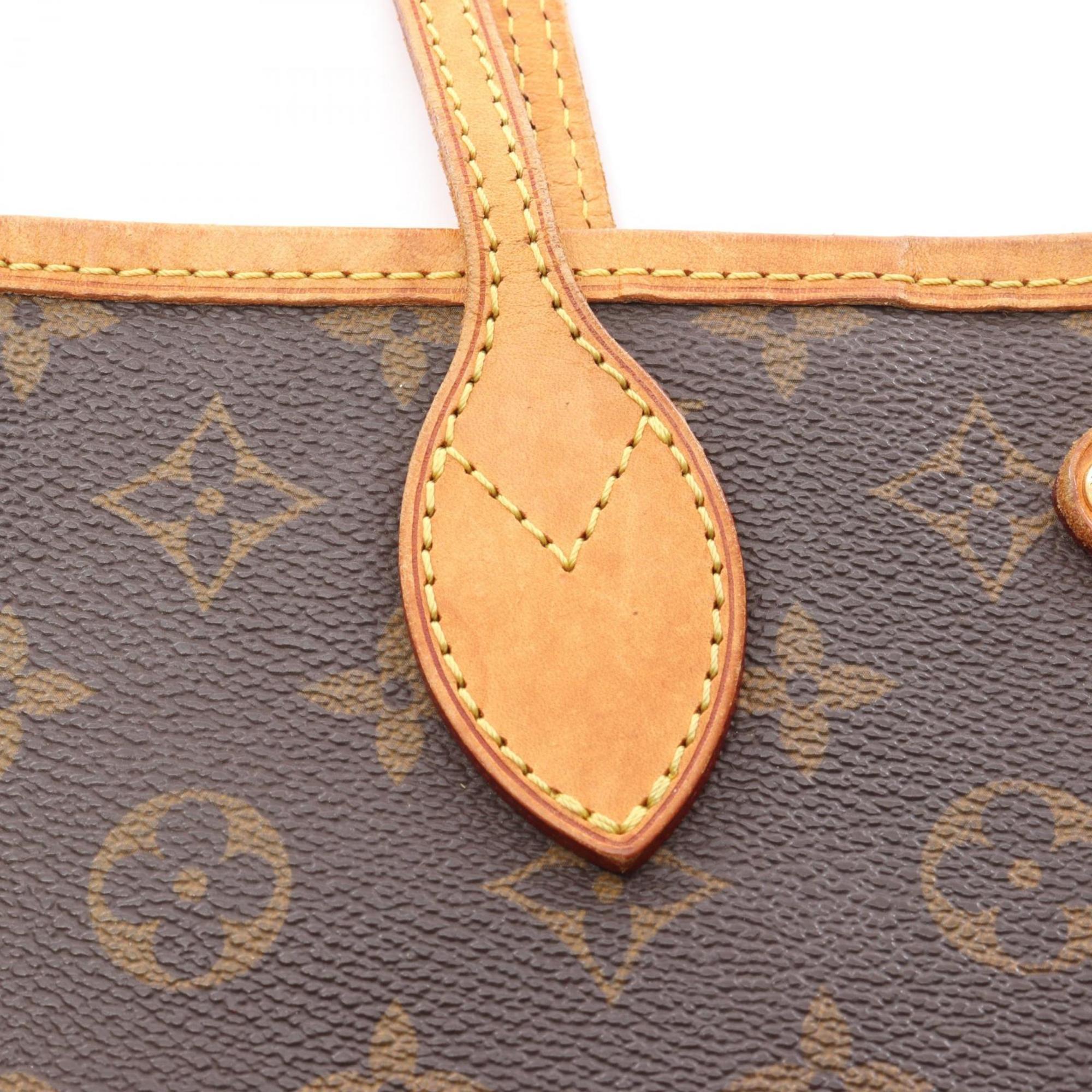 Louis Vuitton Brown Monogram Coated Canvas Leather Handbag Tote Bag (Pre-Owned)