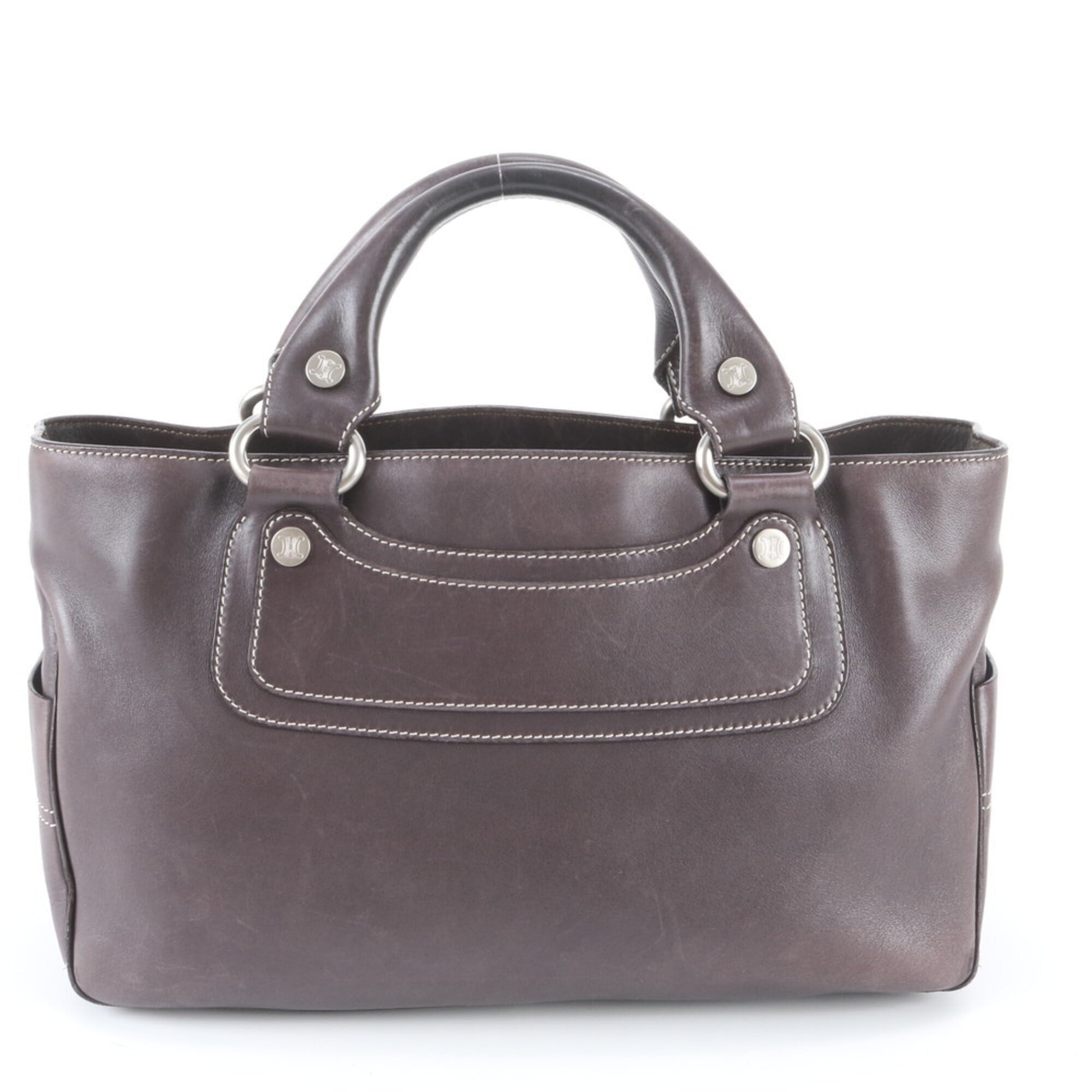 Celine Brown Leather Handbag Tote Bag (Pre-Owned)