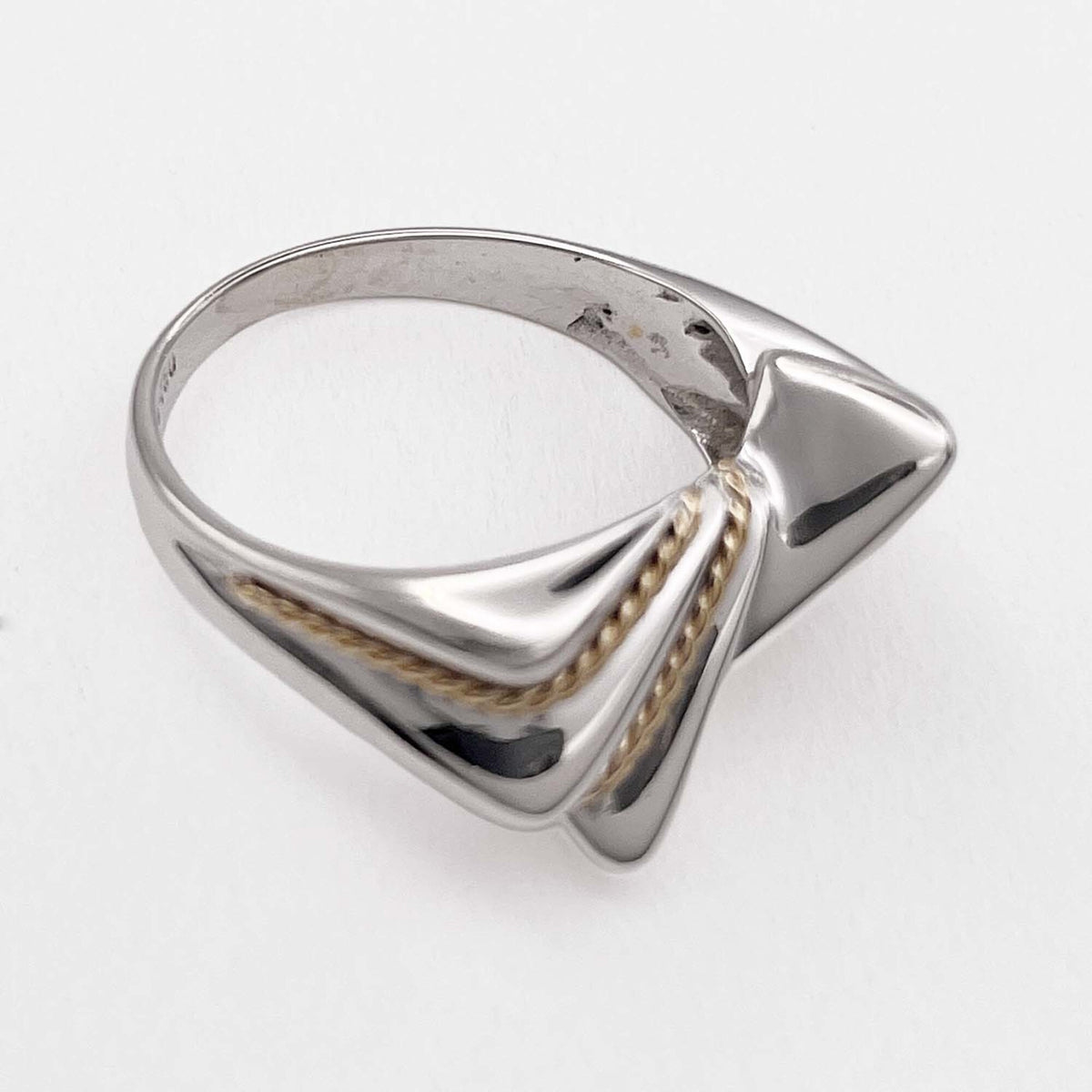 Tiffany Gold Silver Yellow Gold (18K) Silver 925 Band Ring (Pre-Owned)