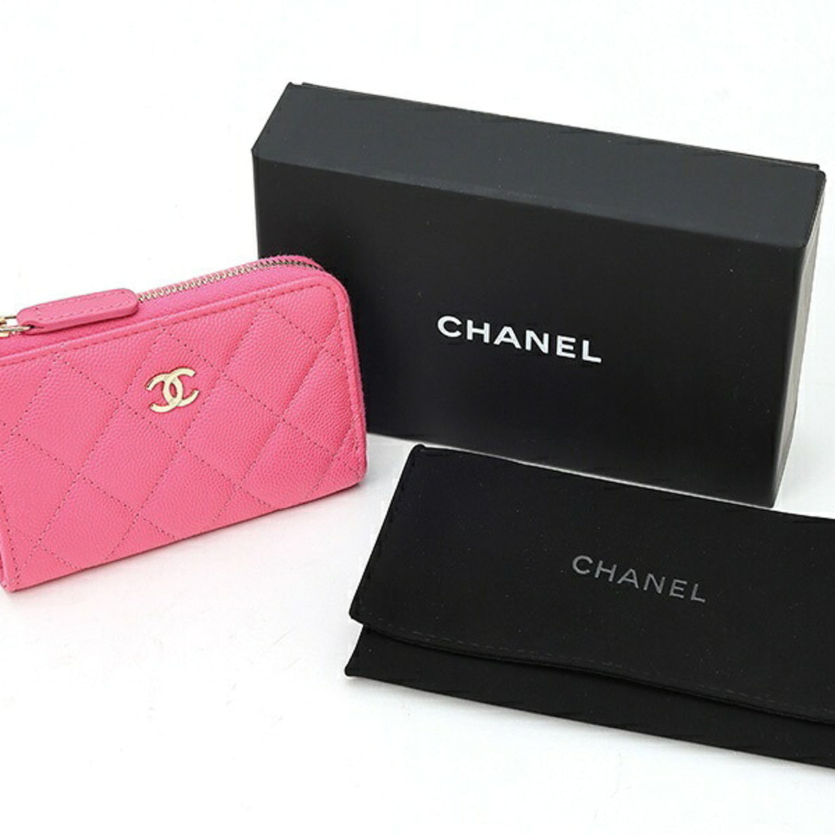 Chanel Pink Grained Calfskin Coin Purse/Coin Case (Pre-Owned)