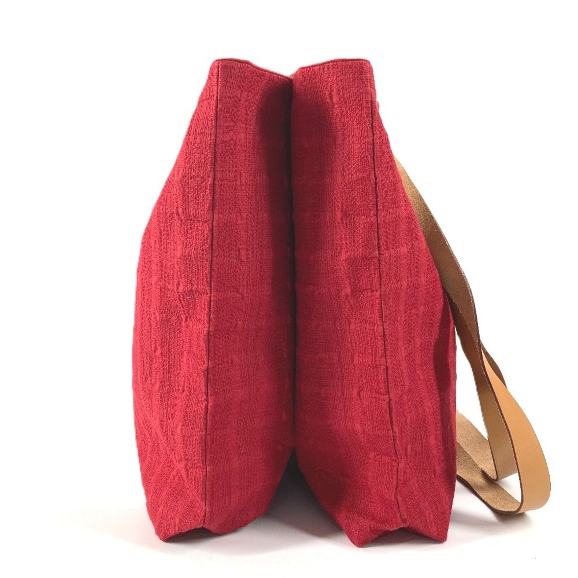 Hermes Ahmedabad Red Color Cotton Leather Shoulder Bag Tote Bag (Pre-Owned)