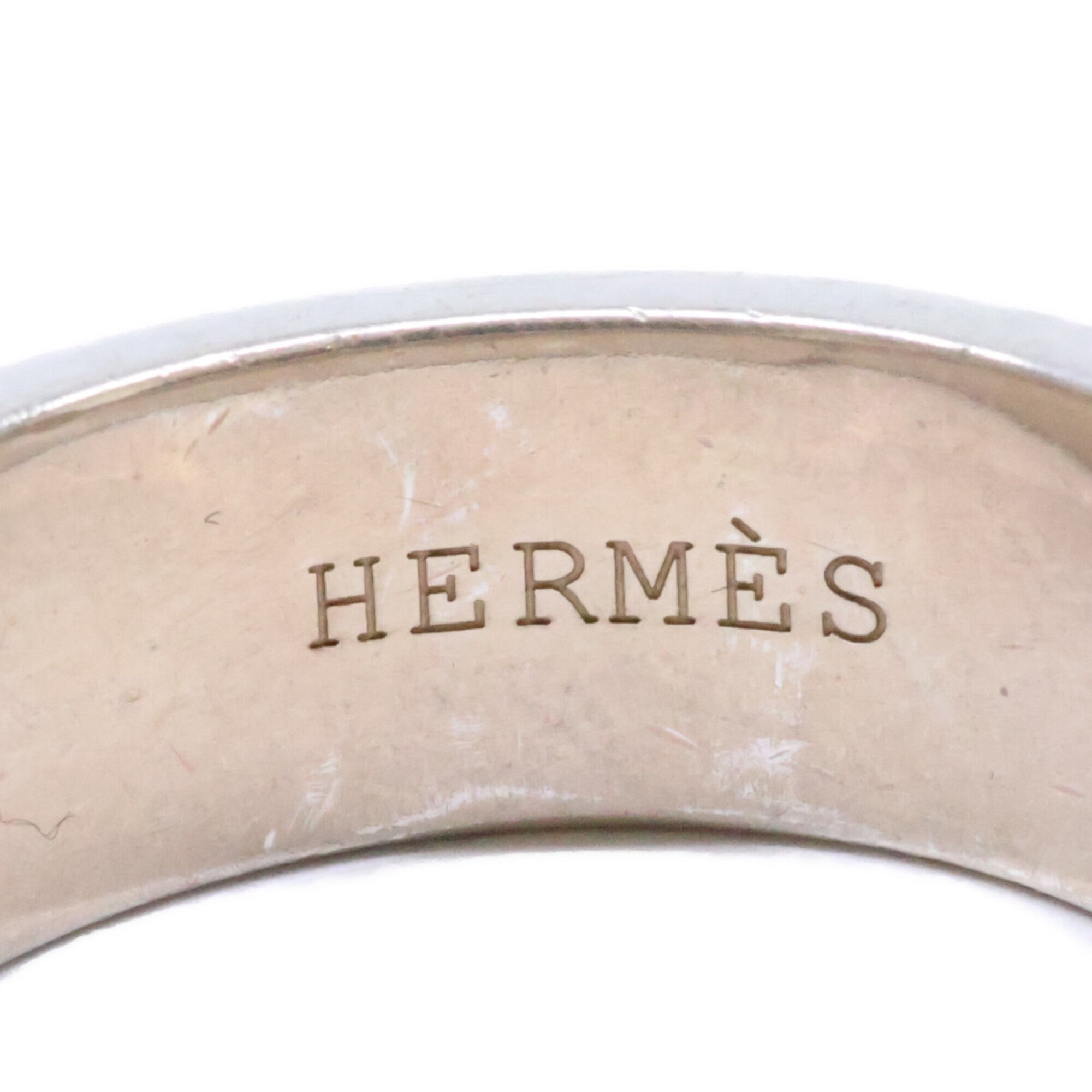 Hermes Silver Silver 925 Band Ring (Pre-Owned)