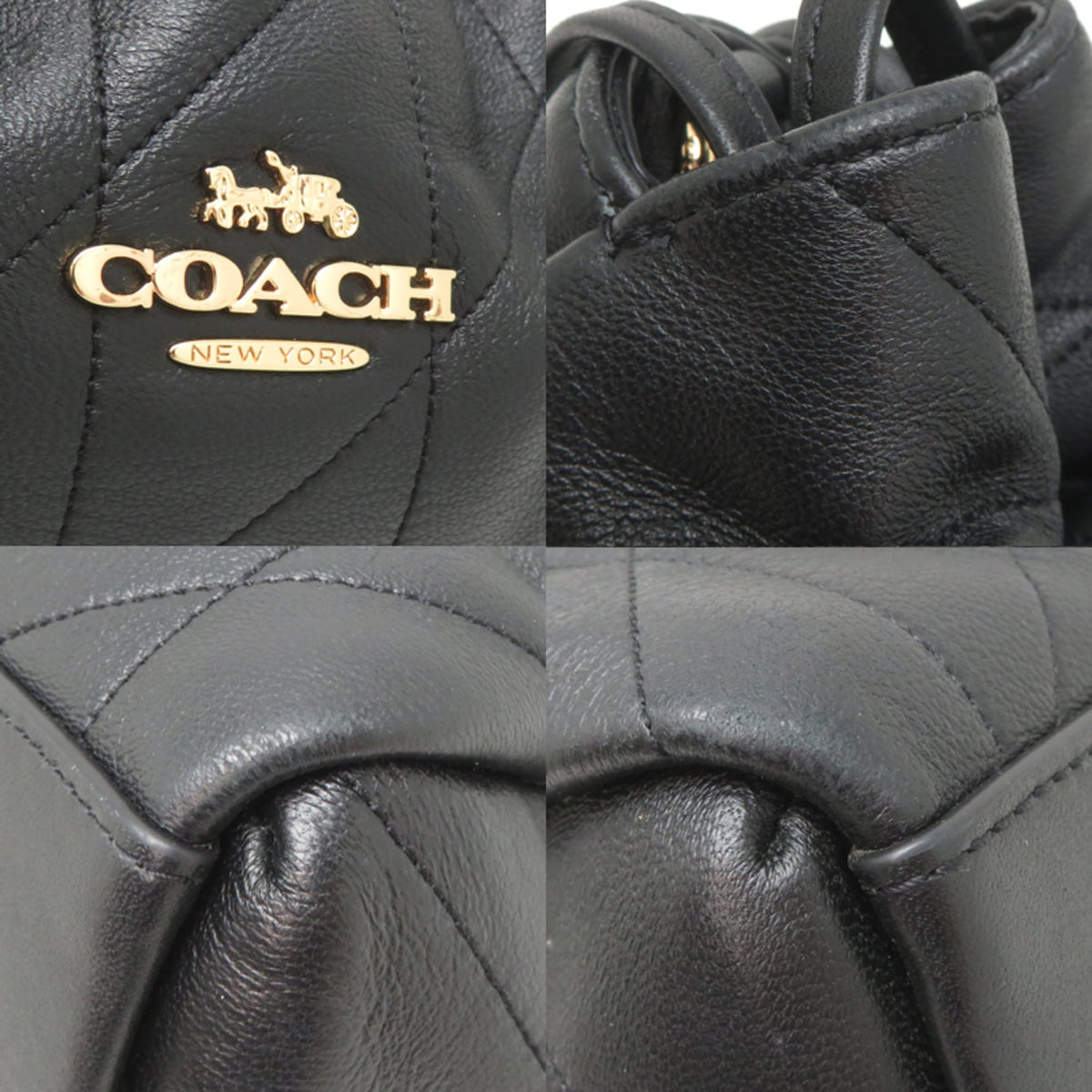 Coach Black Leather Handbag (Pre-Owned)