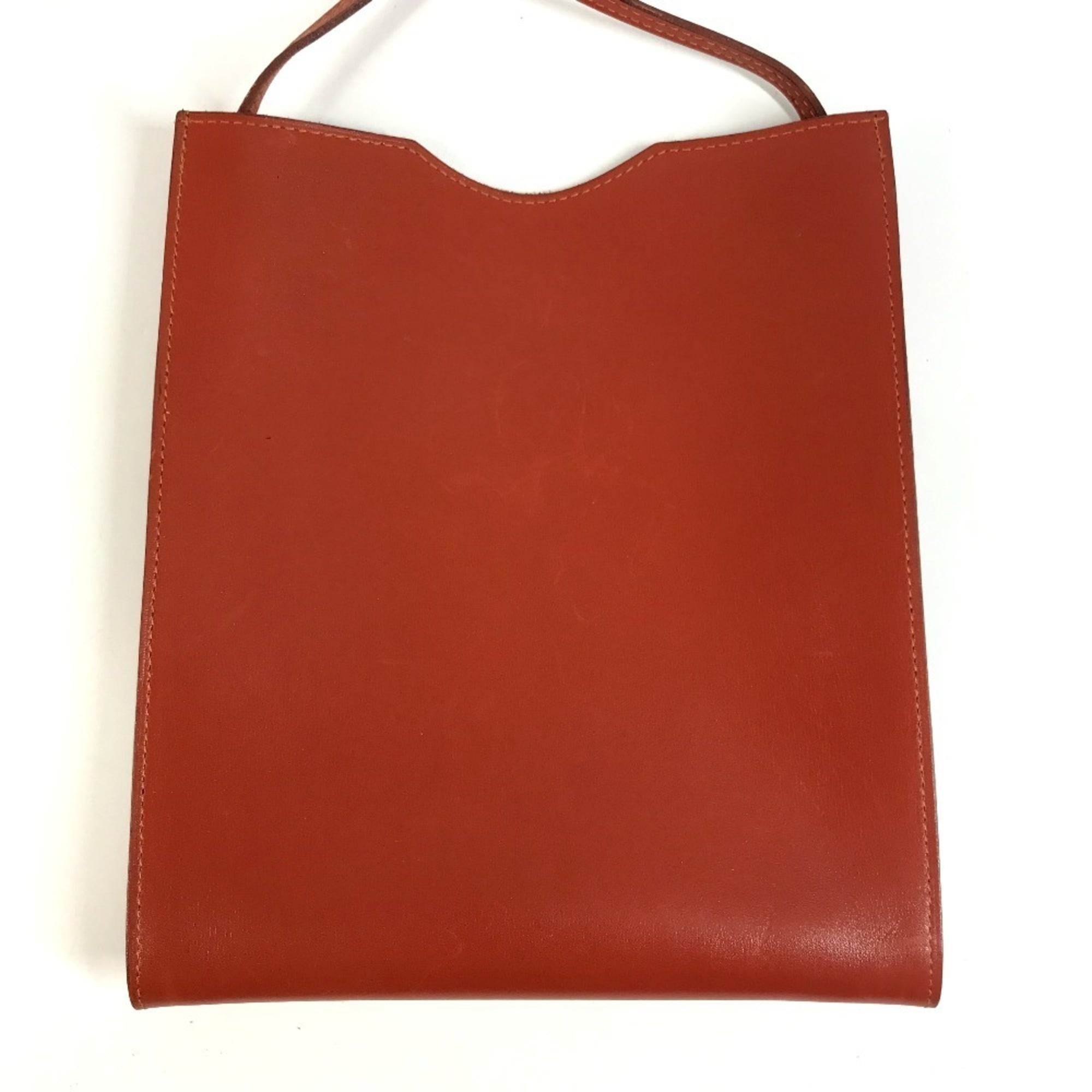 Hermes Onimaitou Brown Leather Handbag Shoulder Bag (Pre-Owned)