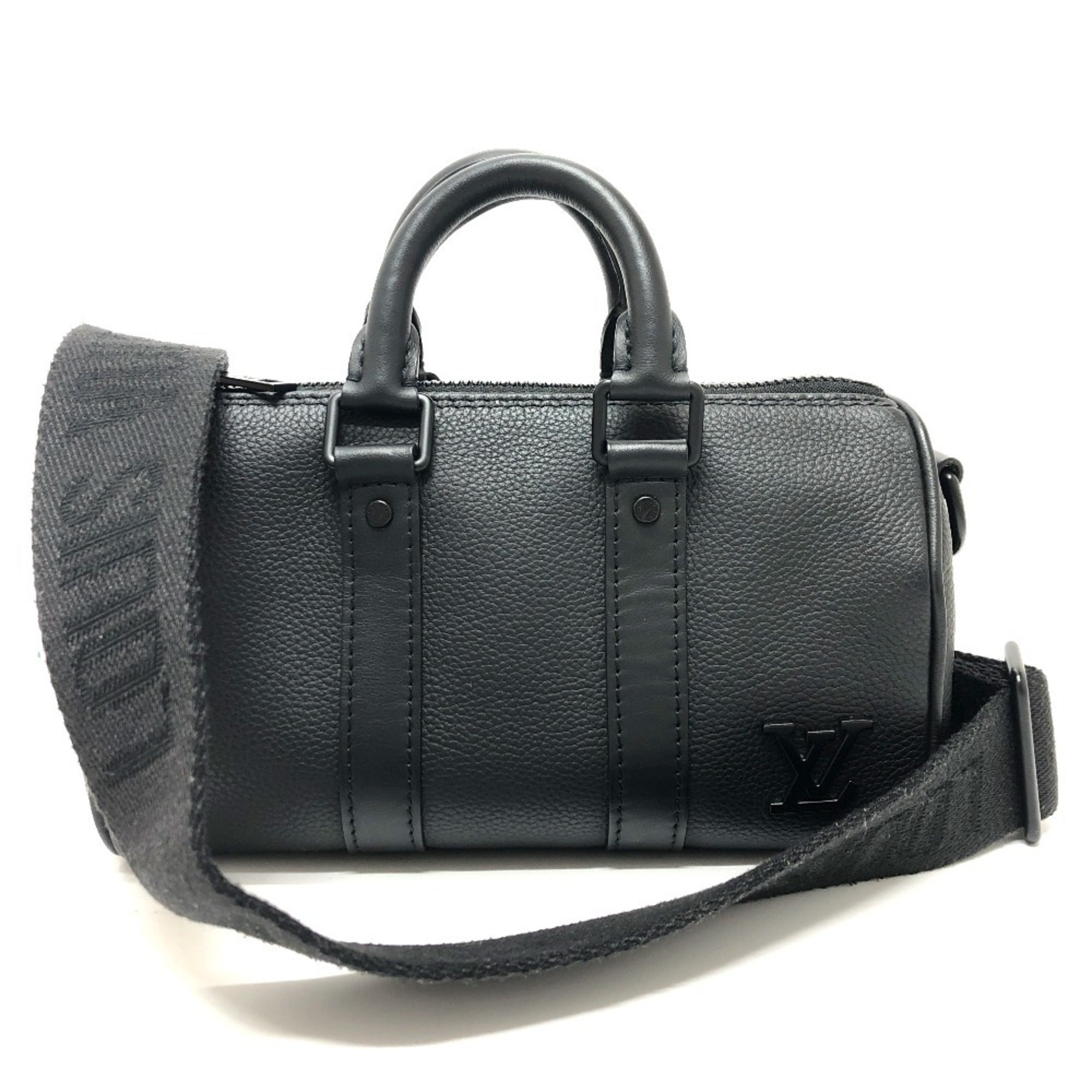 Louis Vuitton Black Leather Boston Bag Shoulder Bag (Pre-Owned)