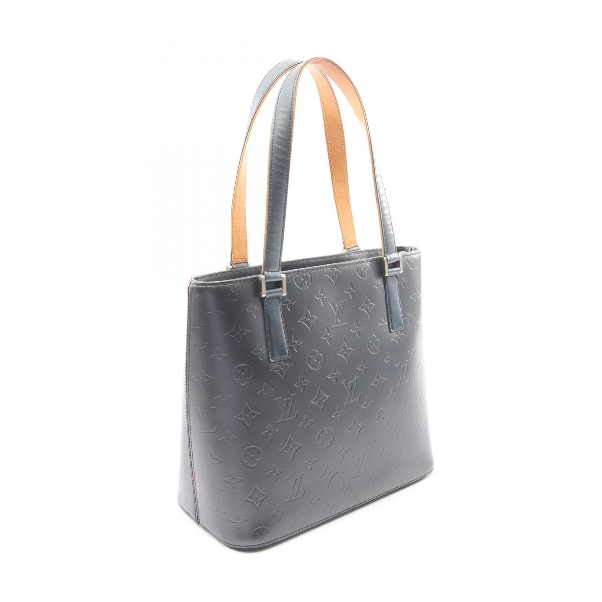 Louis Vuitton Navy Leather Handbag (Pre-Owned)