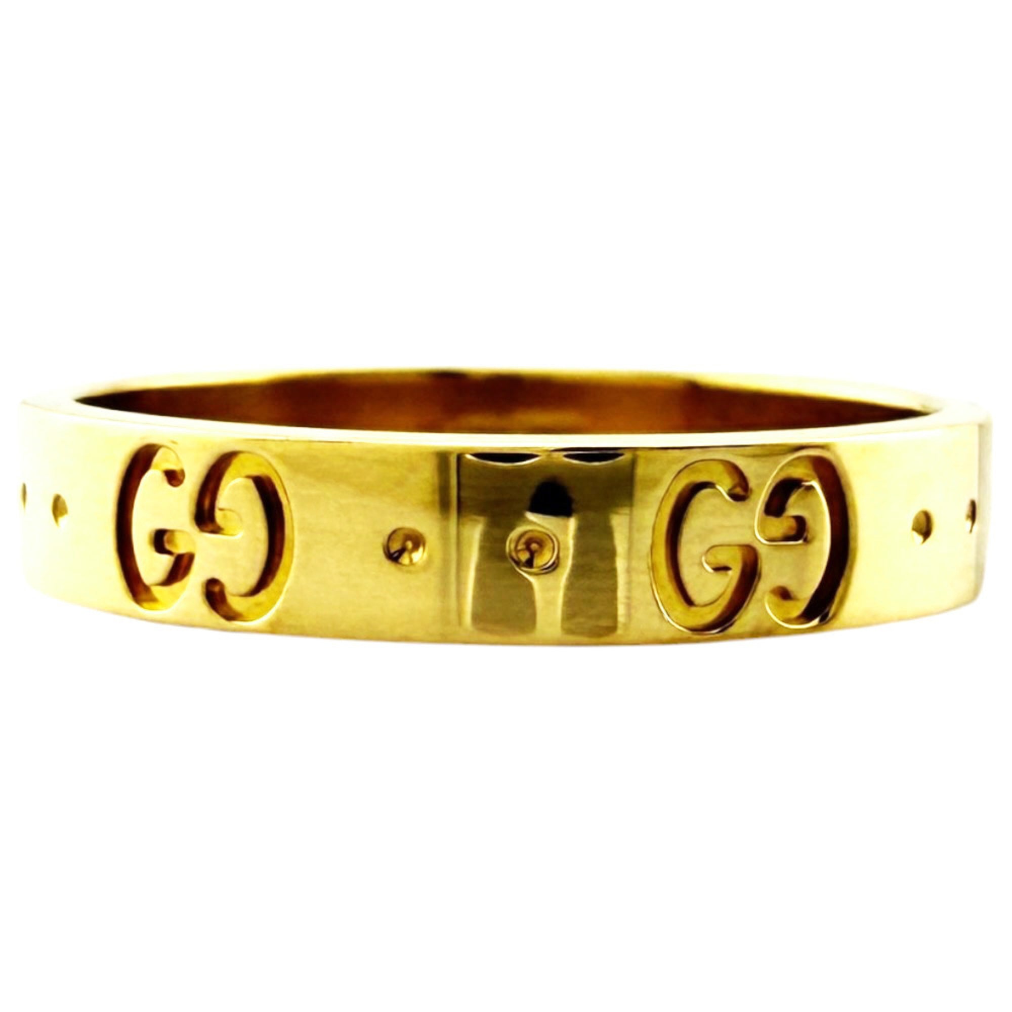 Gucci Icon Gold Yellow Gold (18K) Band Ring (Pre-Owned)